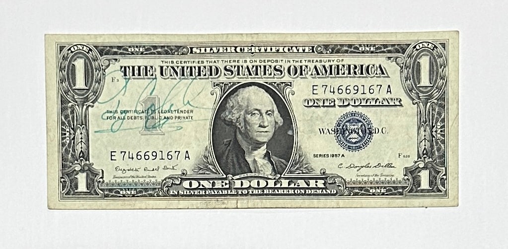 Ty Cobb Autographed $1 Bill (1 of 2)