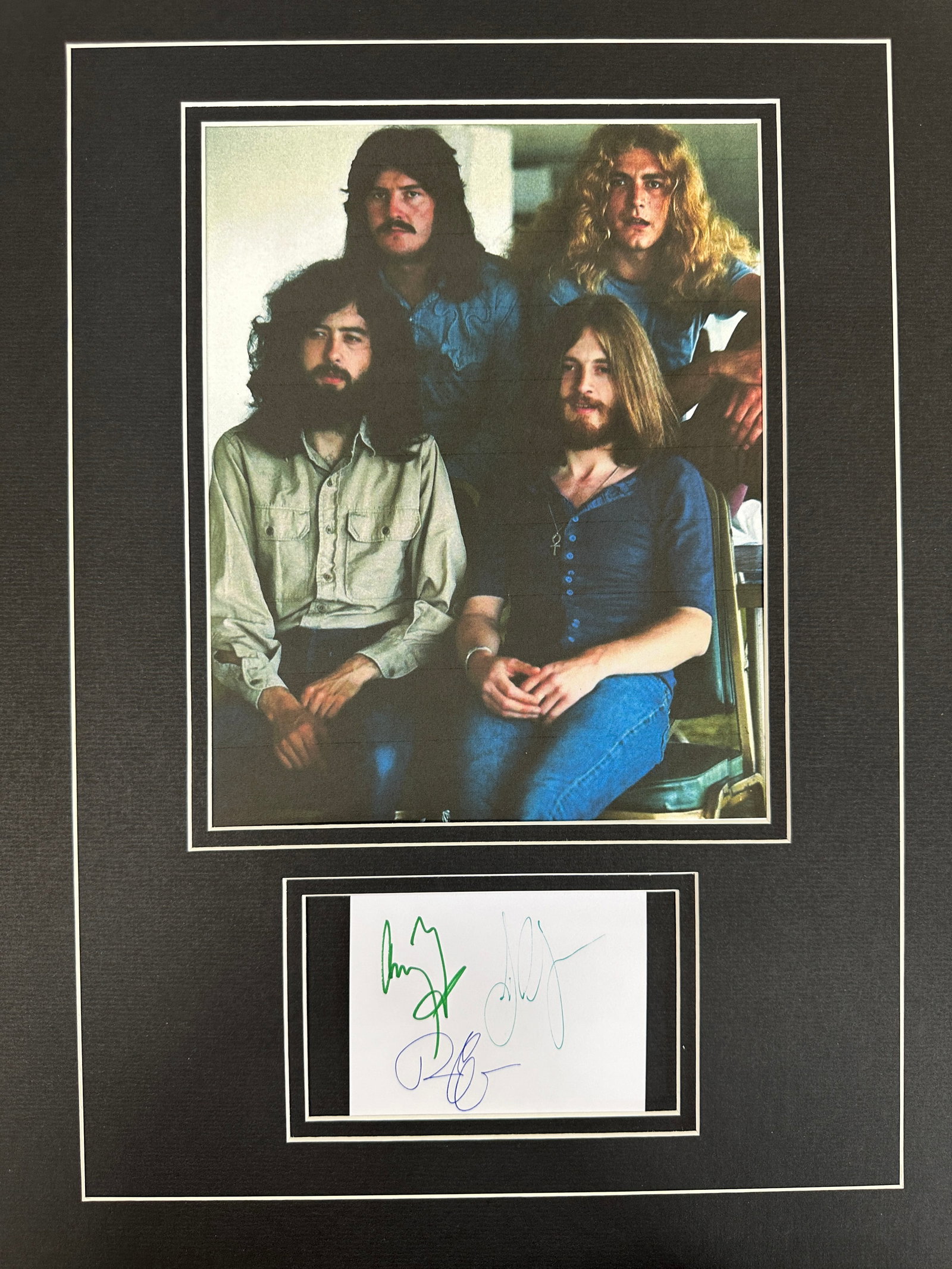 JIMMY PAGE ROBERT PLANT JONES Autographed Custom Display (1 of 2)