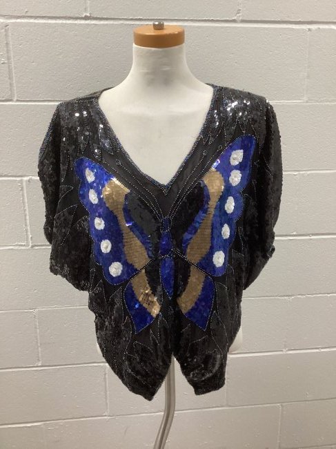 Pure Silk Sheer & Sequin Butterfly Top (1 of 5)
