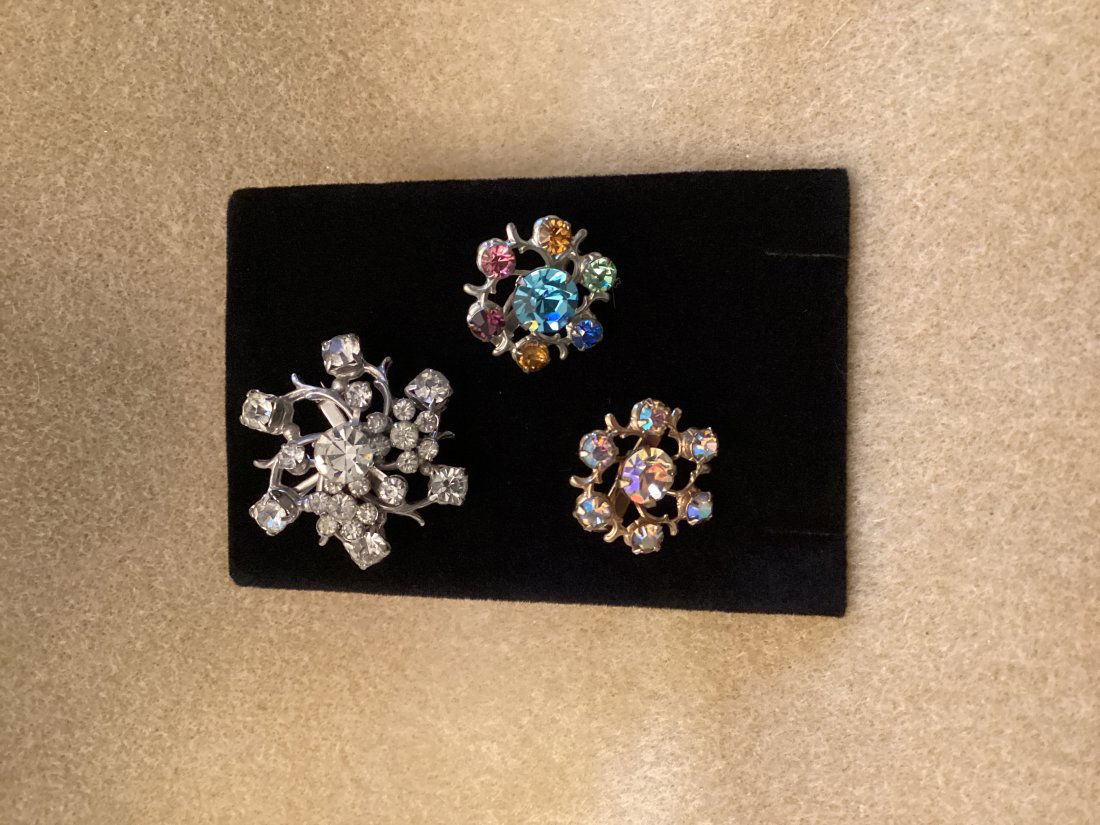 Set of Three Rhinestone Scatter Pins (1 of 3)
