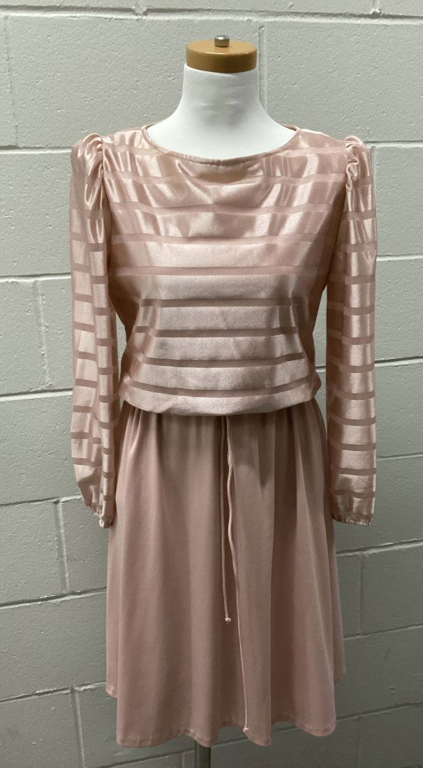 Vintage Riccardo Pink Polyester Disco Dress (1 of 4)