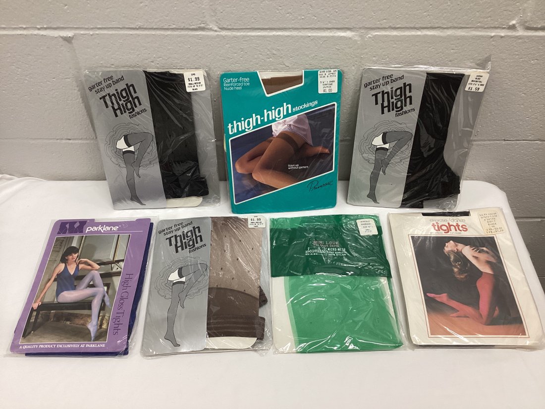 NOS Vintage Thigh High Nylon Stockings & Tights (1 of 2)