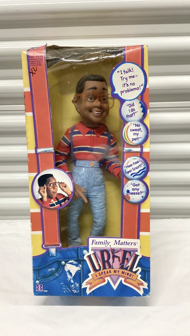 1991 Urkel Family Matters Doll in Original Box: Pull string