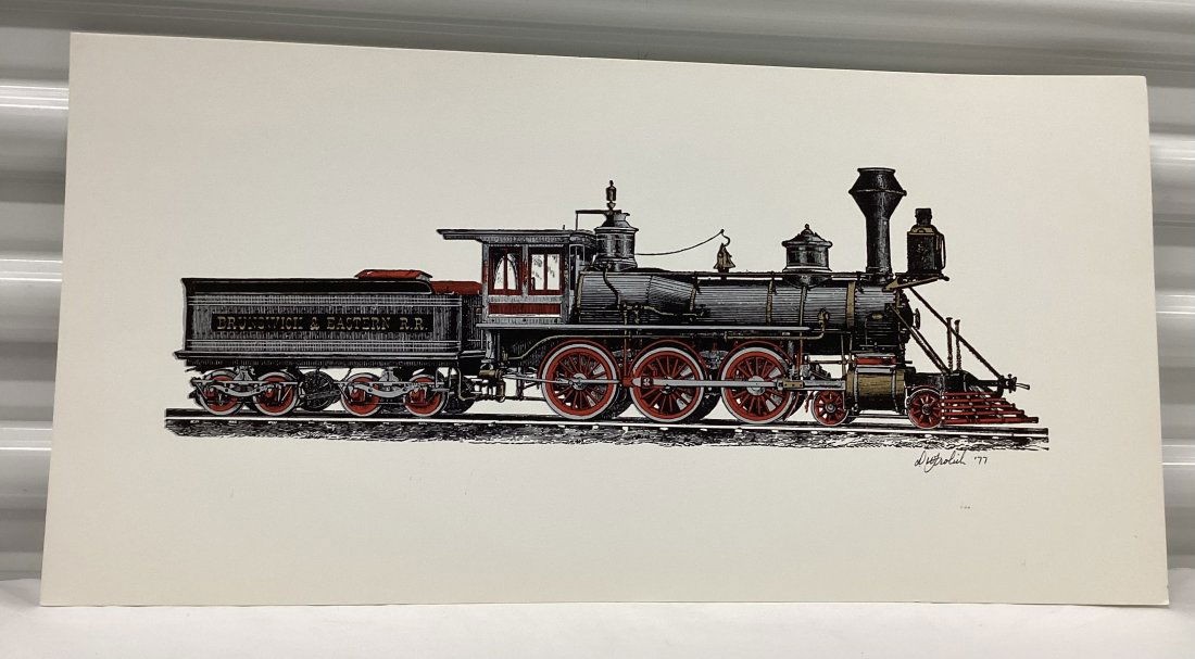 1970s Original Brunswick & Eastern Railroad Block Print Lot 2 (1 of 3)