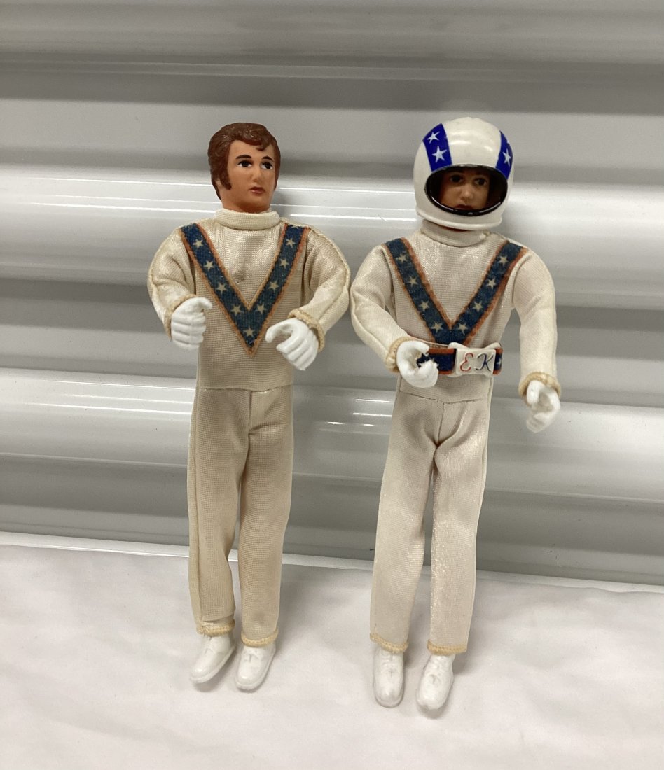 1970s Evil Knievel Rubber Posable Action Figures (1 of 2)
