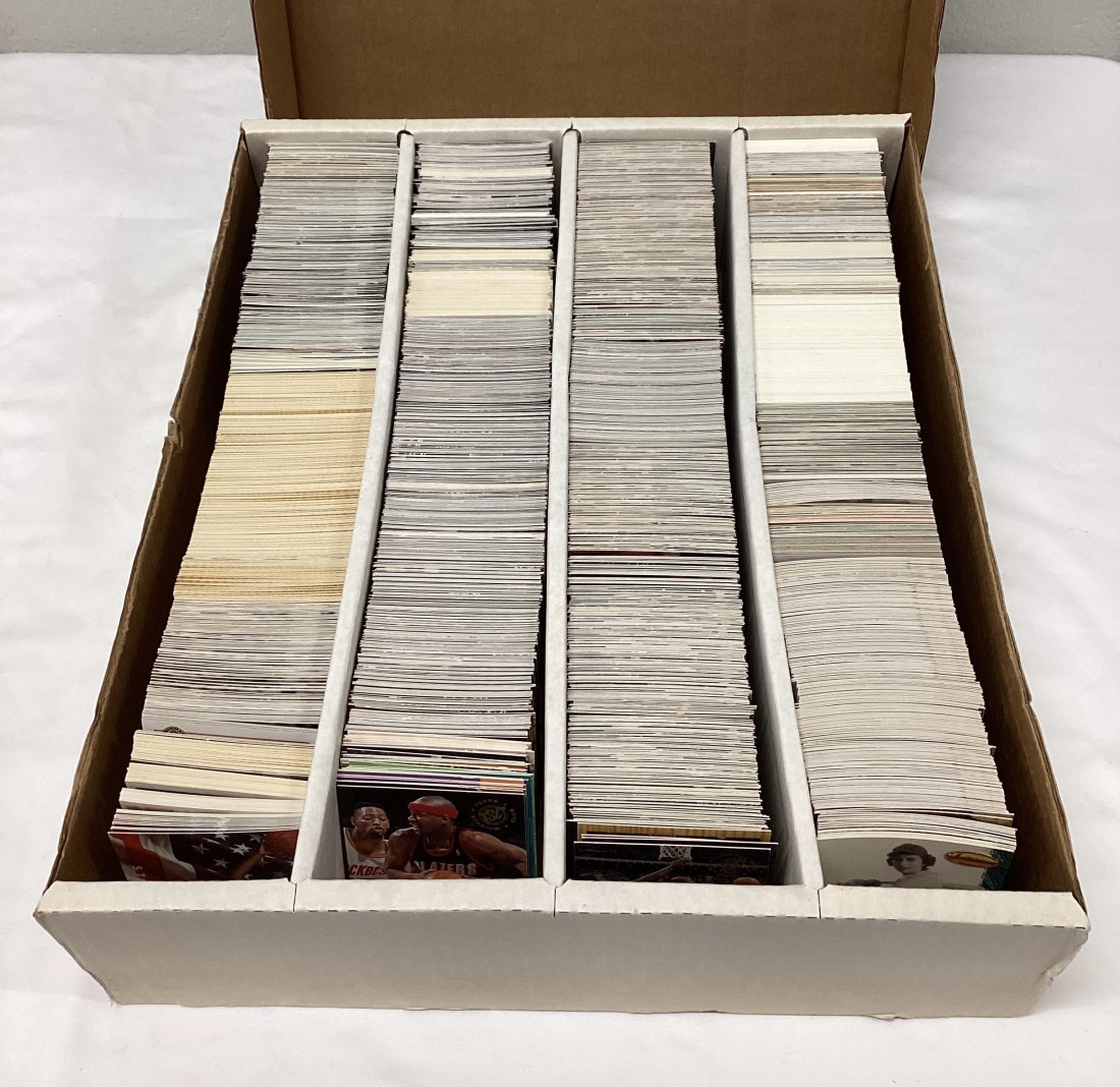 Box of Vintage Unsearched Sports Cards: Sample shown, mixed sports