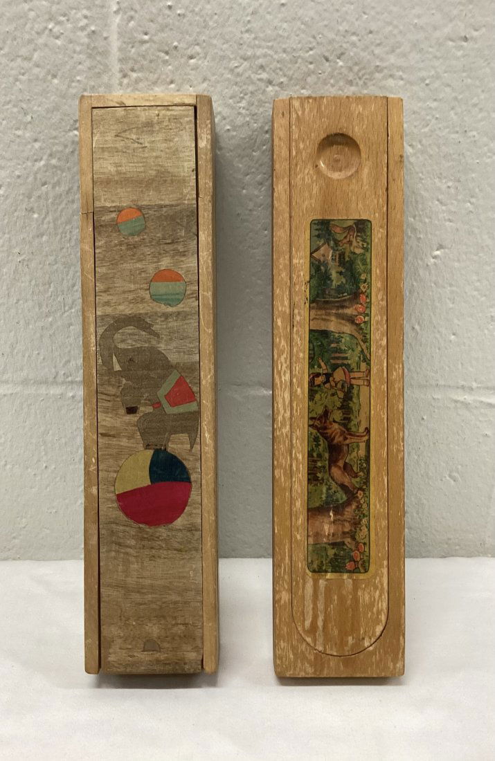 Antique Wood Sliding Pencil boxes (1 of 3)