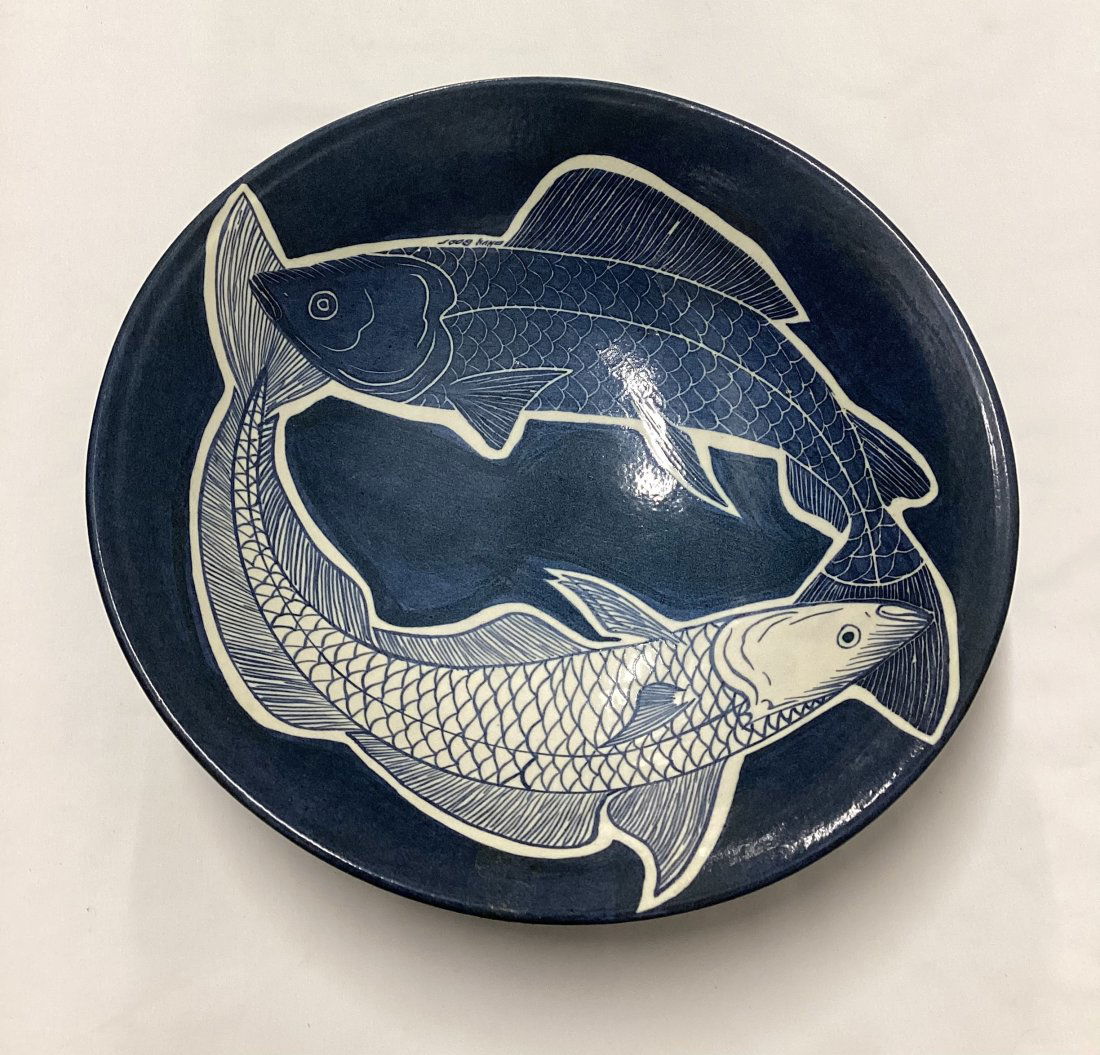 Signed Chuy Boos Art Pottery Fish  Bowl (1 of 4)