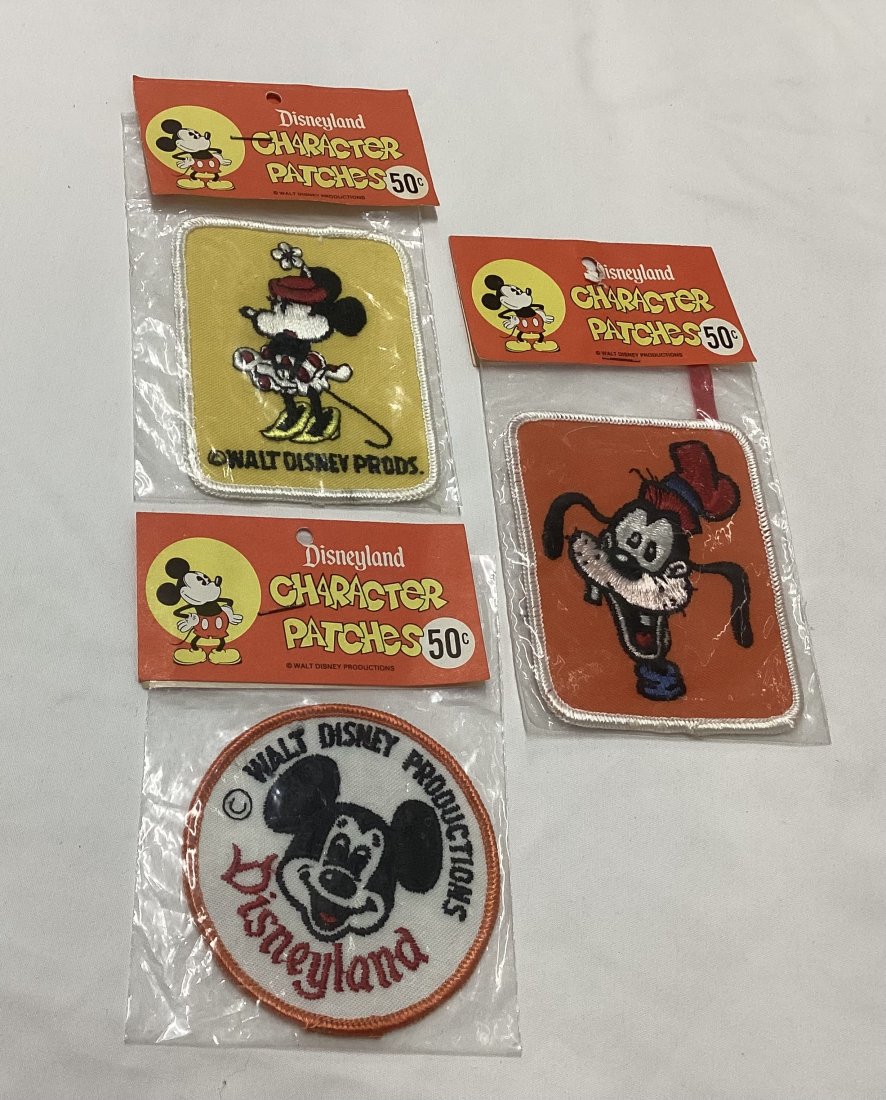 NOS Disneyland Character Patches: New Old Stock -Sealed Largest 3.75”x3”
