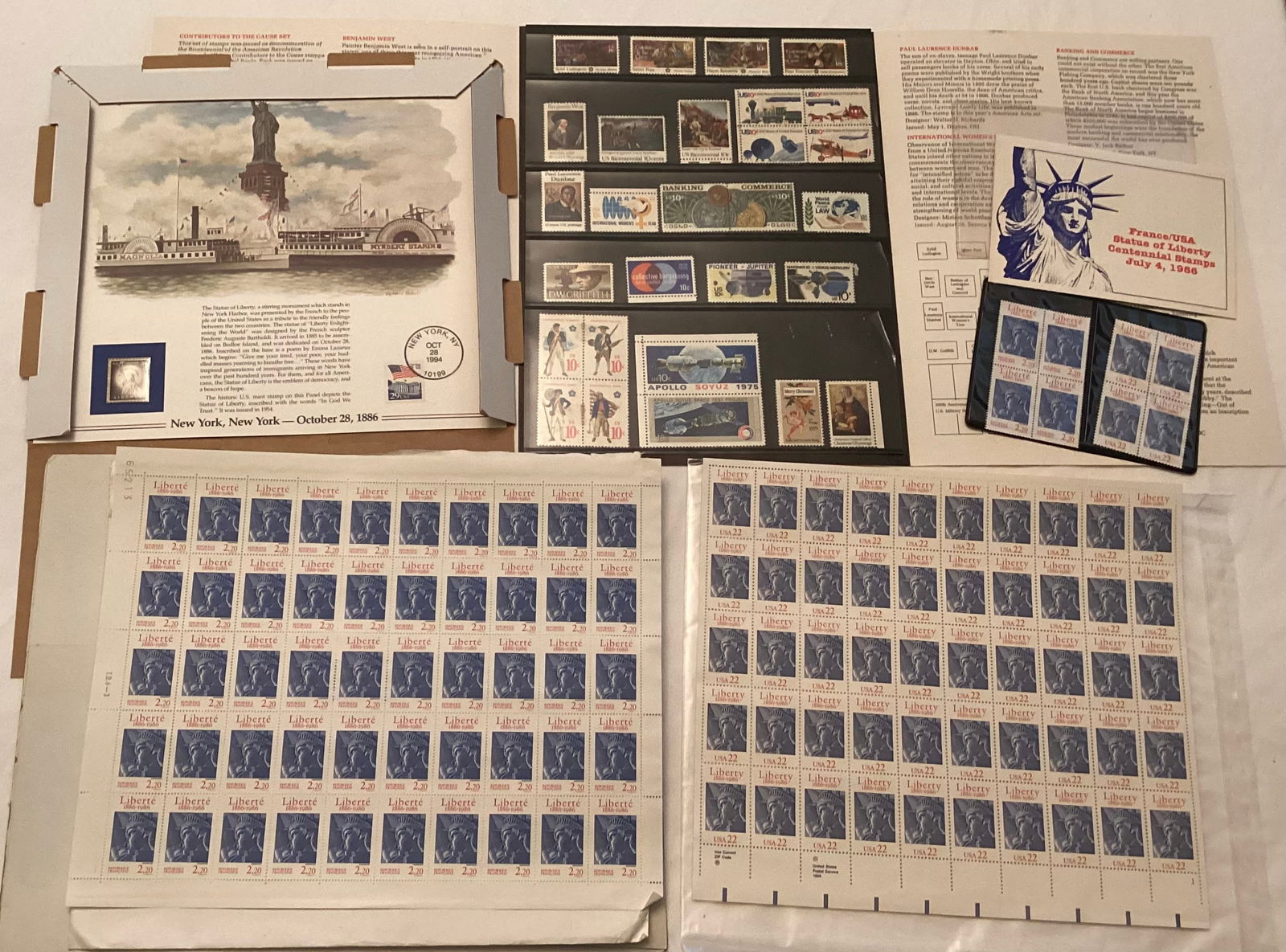 1976 Mint Set, Statue Of Liberty Mint Stamp Panel, Centennial Stamp Sheets, Blocks (1 of 5)