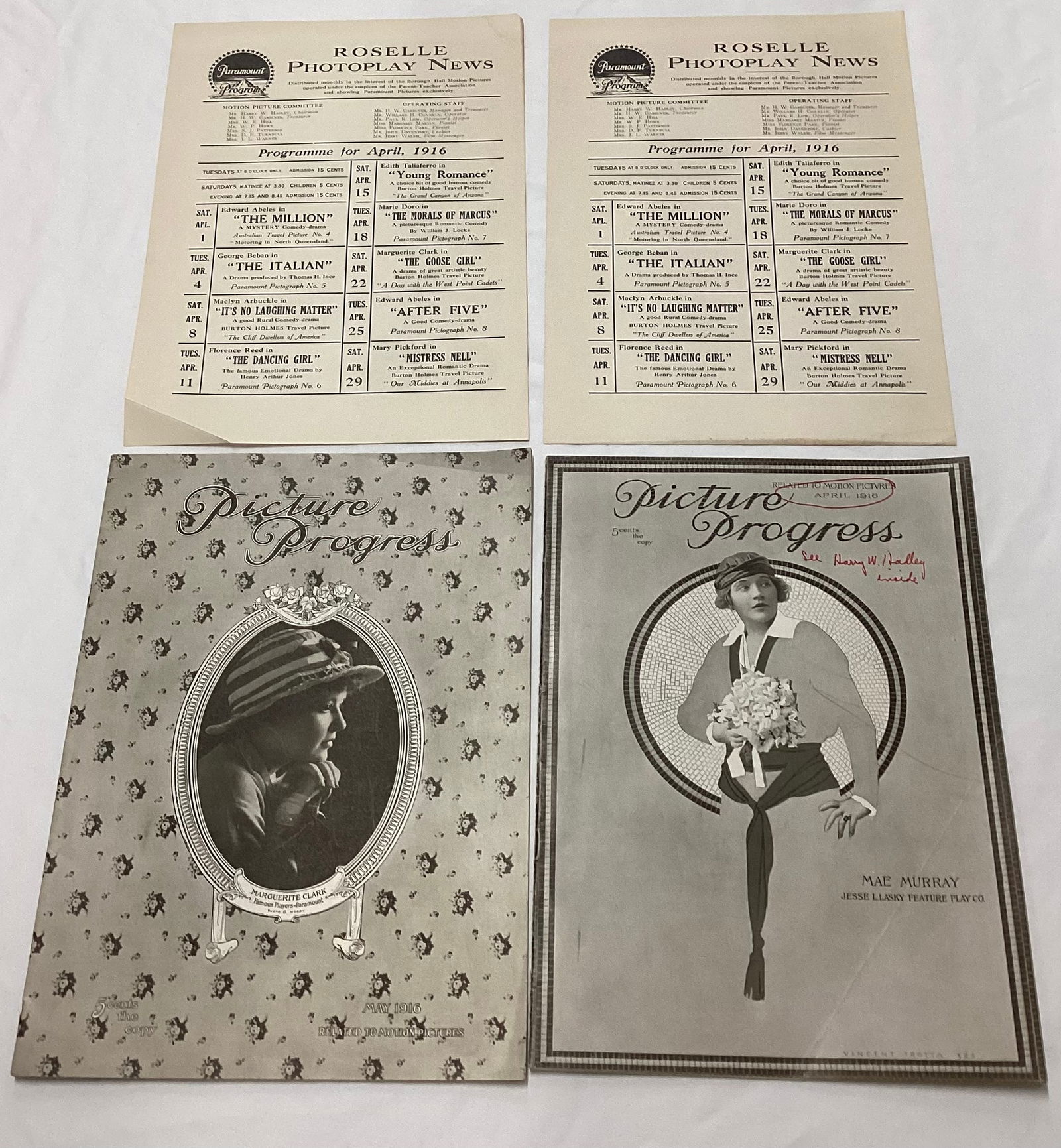 Early 1900s Motion Picture Ephemera incl. Paramount Pictures Programs (1 of 4)