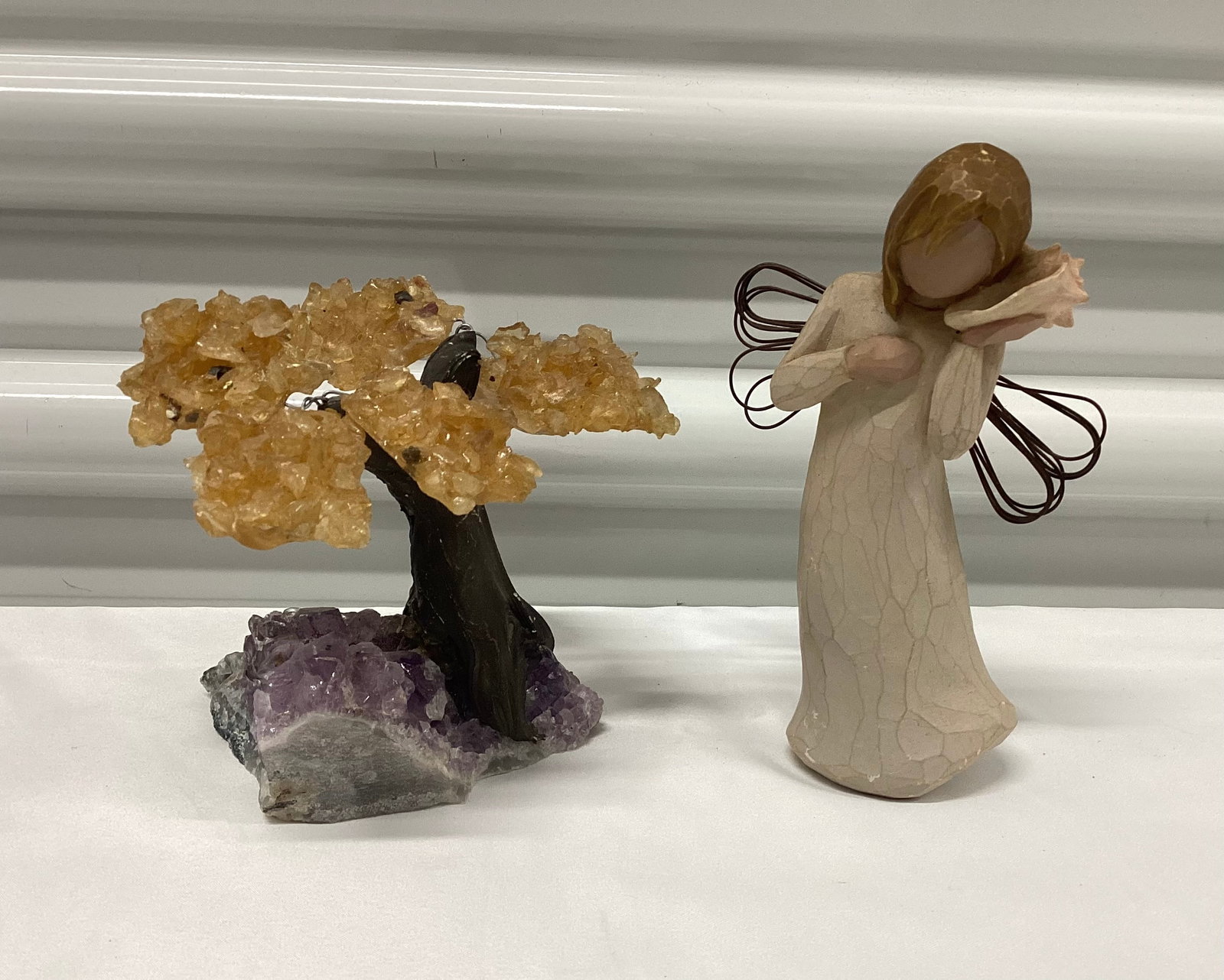 Citrine and Amethyst Tree & Willow Tree Figure: Thinking of You Figure 5 inches