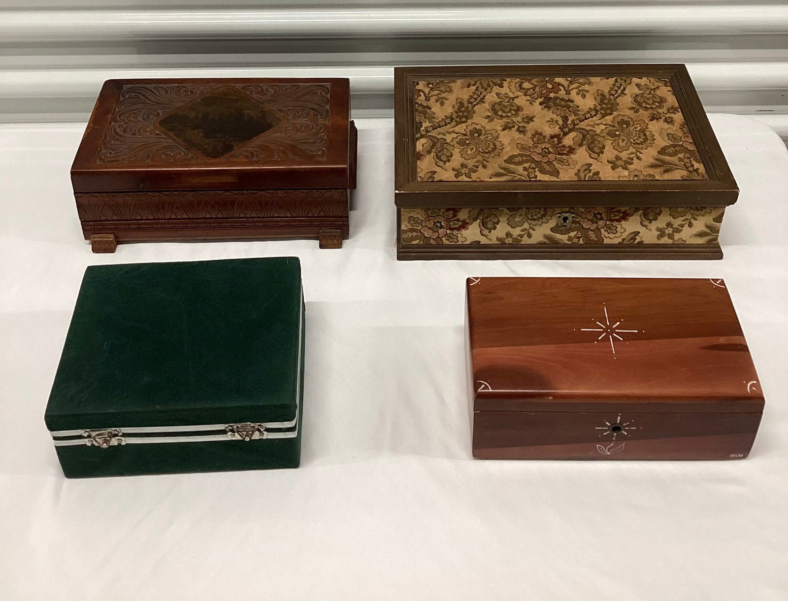 Vintage Decorative Boxes: Largest 13x8.5