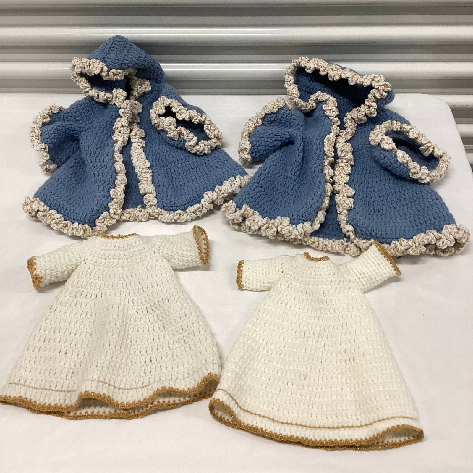 Pretty Hand Crochet Doll Dresses & Matching Hooded Coats (1 of 3)