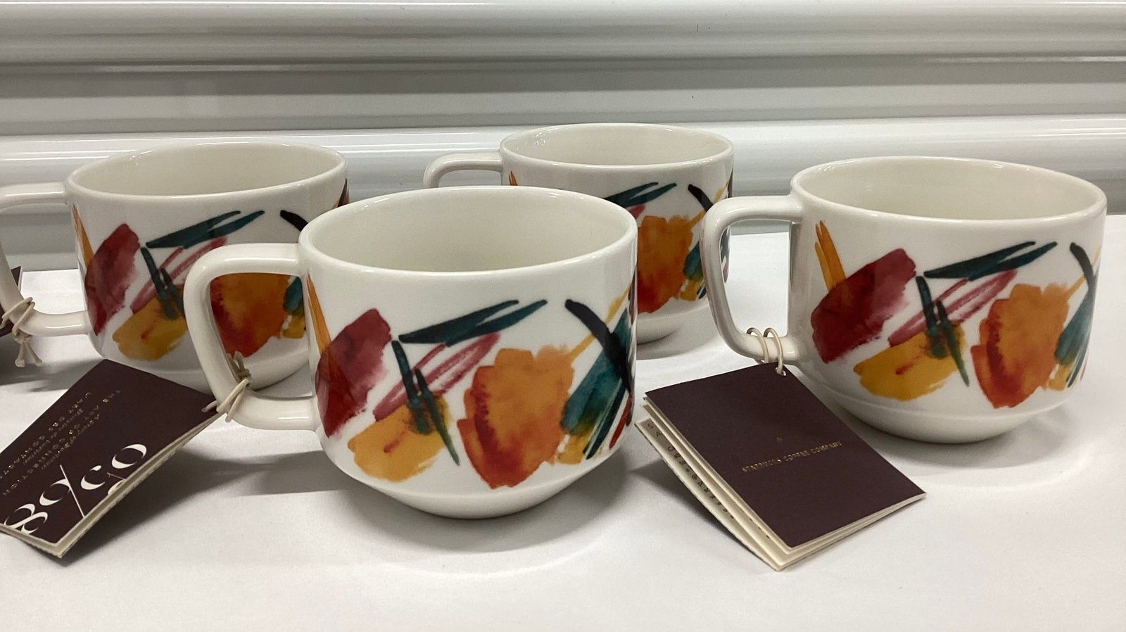 Set of Four Starbucks Artisan Series Mugs With Tags: 05/08 Series