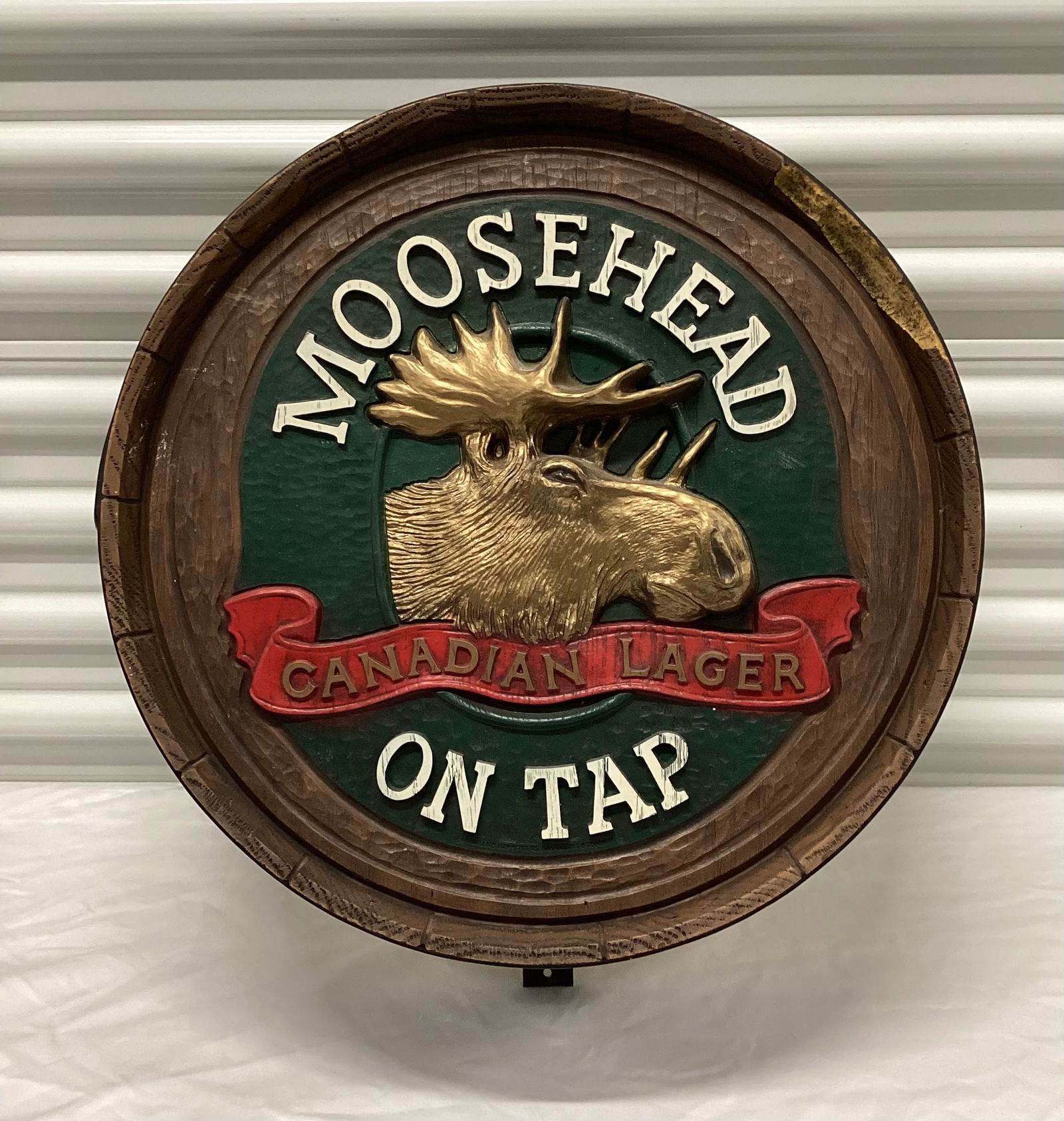 Moose head Canadian Lager Barrel Beer Sign (1 of 5)