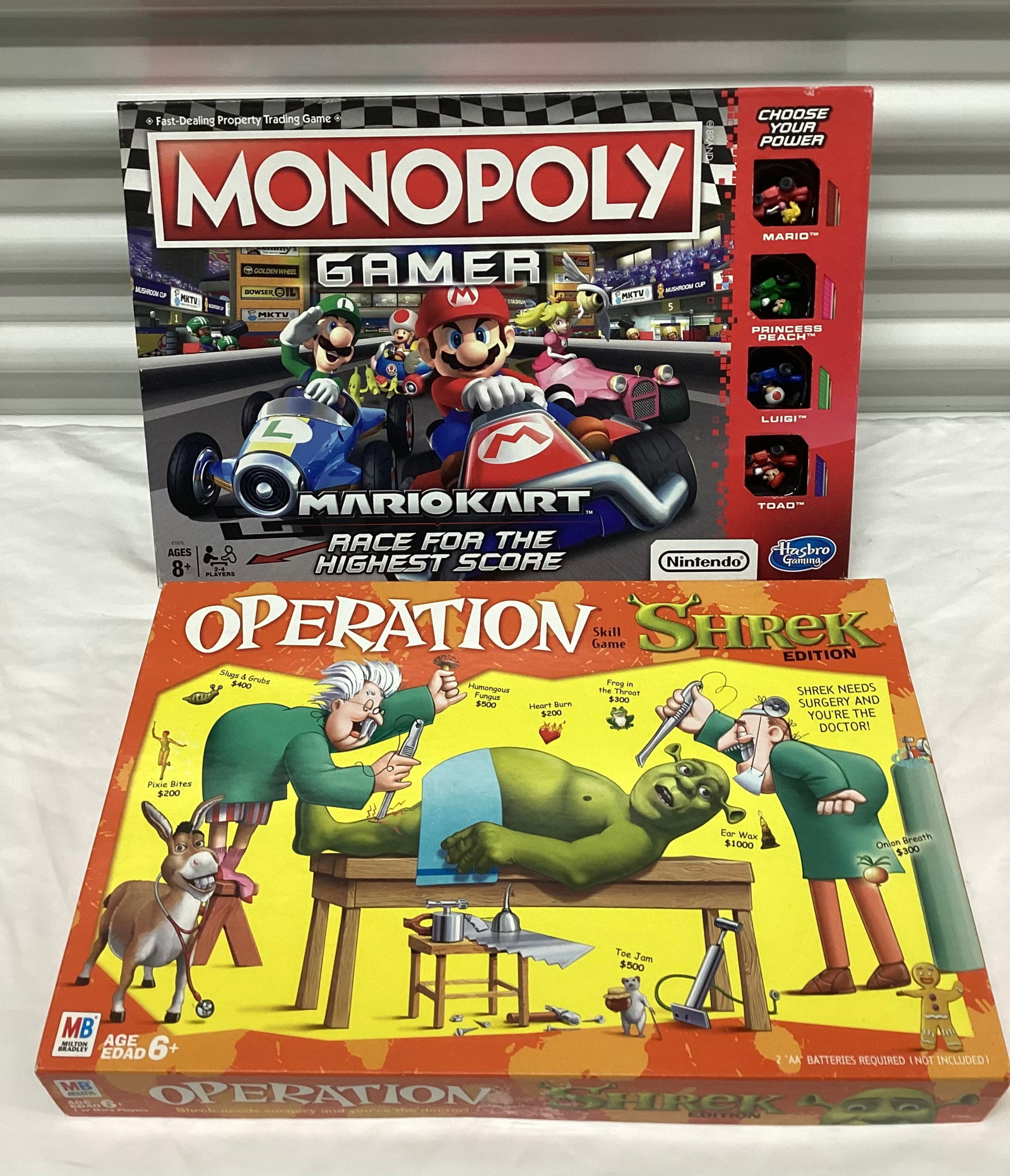 Mario Kart Monopoly Gamer & Shrek Operation: Not Checked For Completeness
