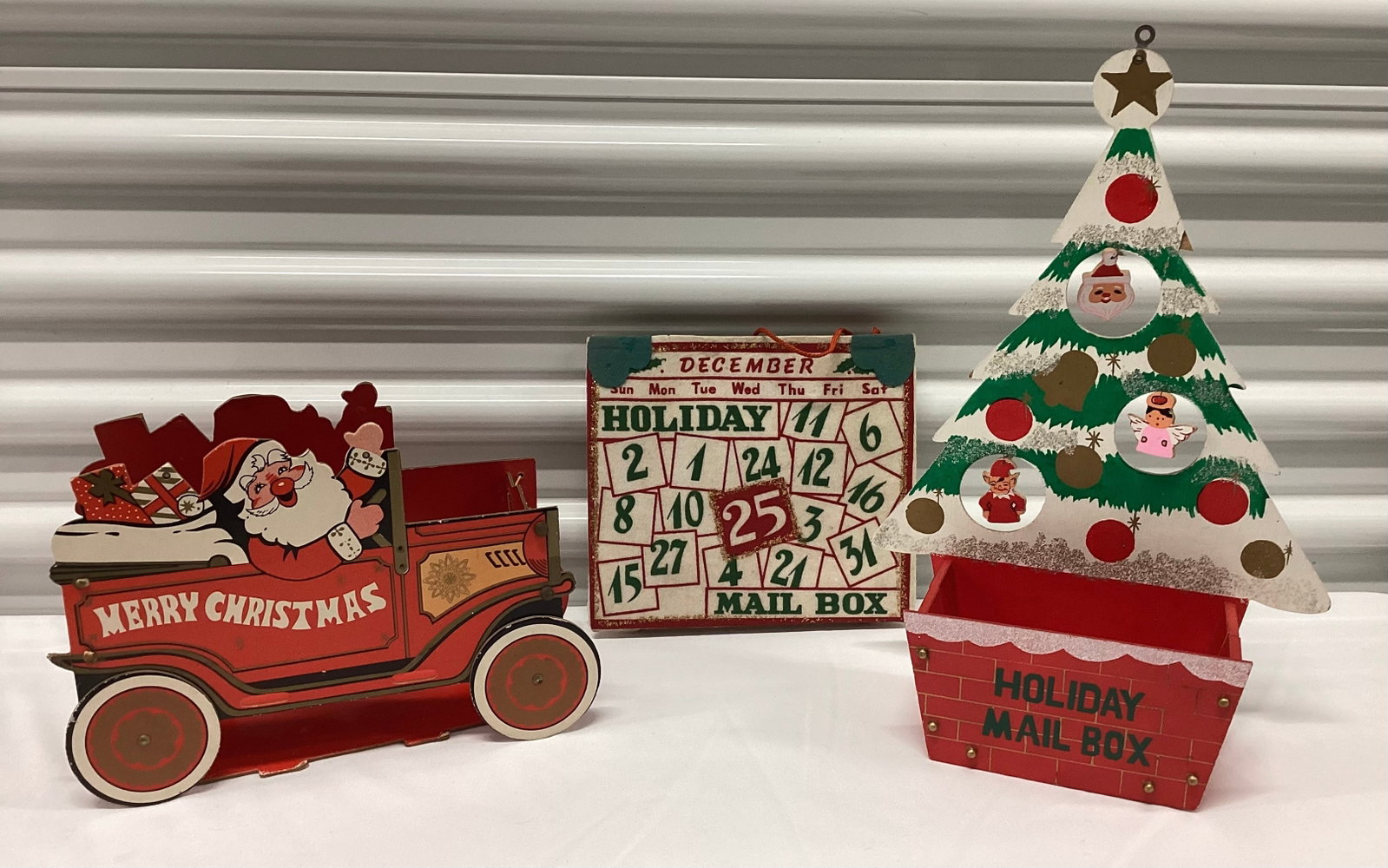 Vintage Japan Christmas Mail Holders & Decor: Tallest Tree 14.25”