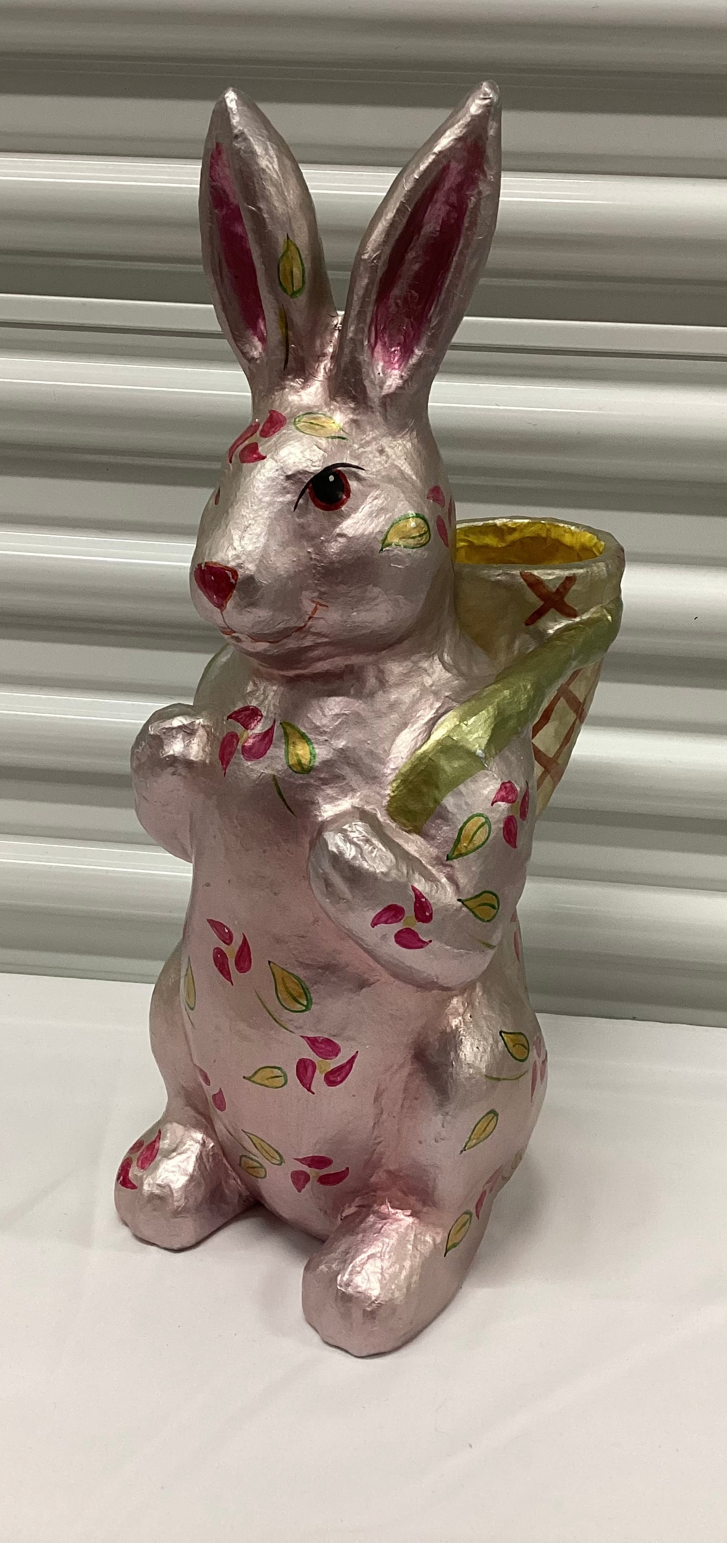 Department 56 Paper Mache Foil Rabbit: 16.25 inches
