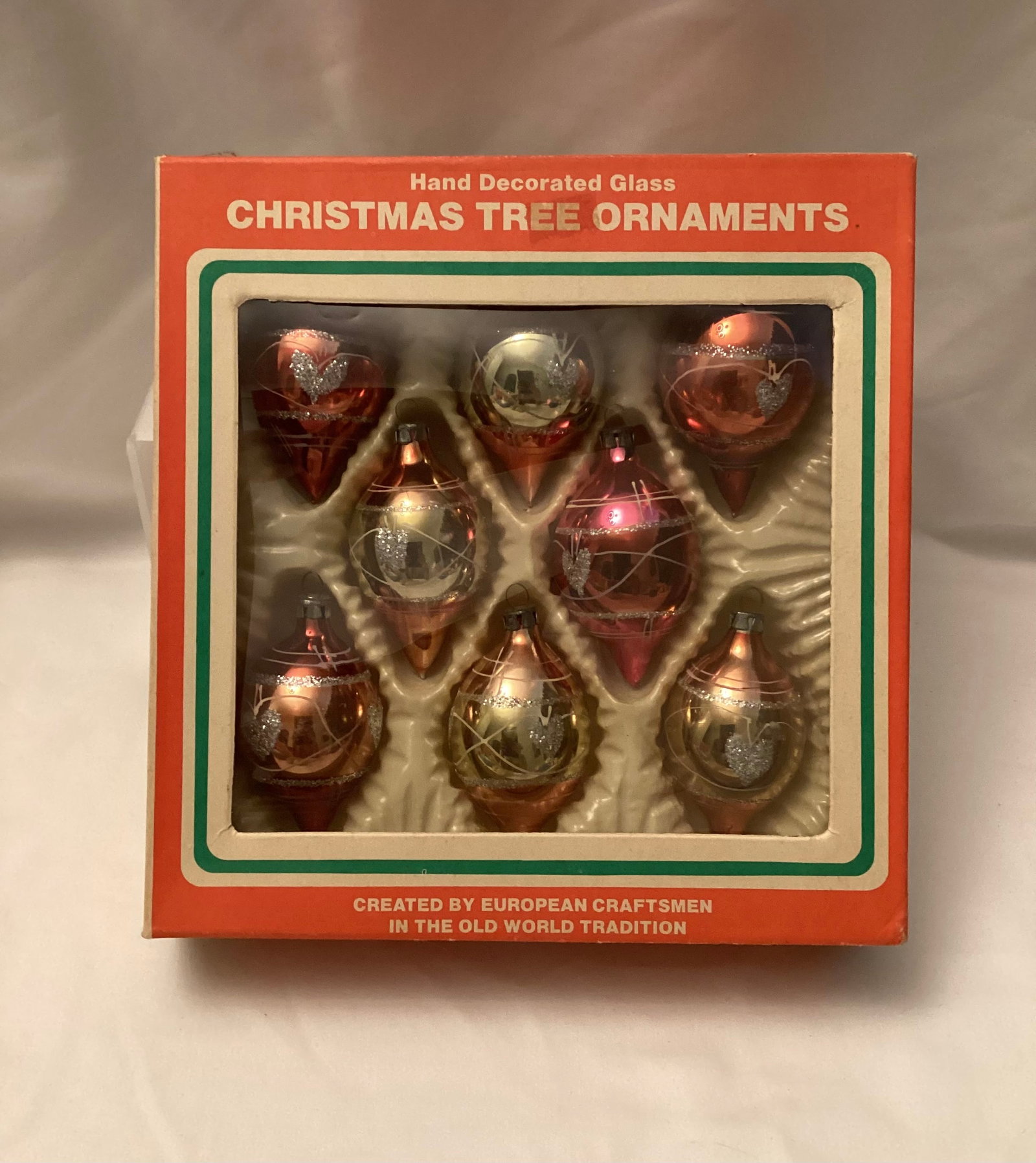 Vintage Commodore Hand Decorated Teardrop Christmas Ornaments (1 of 3)