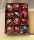 Vintage Fantasia Polish Glass Teardrop & Ball Christmas Ornaments