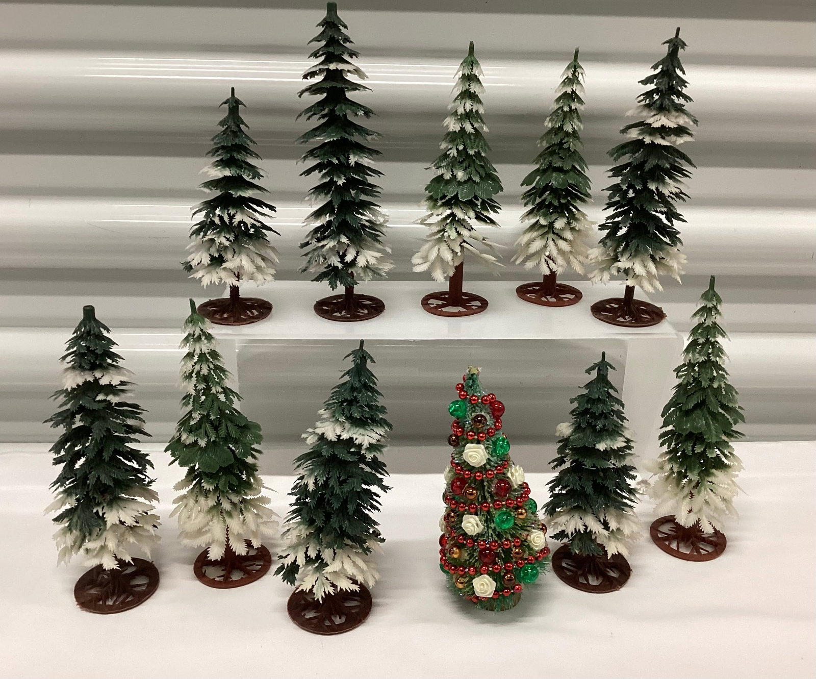 Vintage Plastic & Bottlebrush Trees (1 of 3)