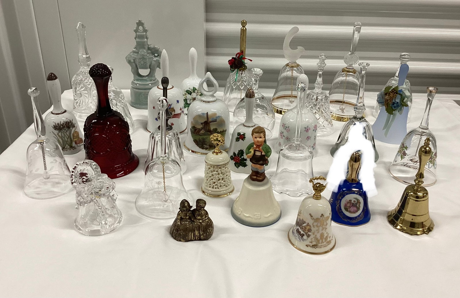 Collection of 30 Vintage Bells: Crystal, Brass, Porcelain…