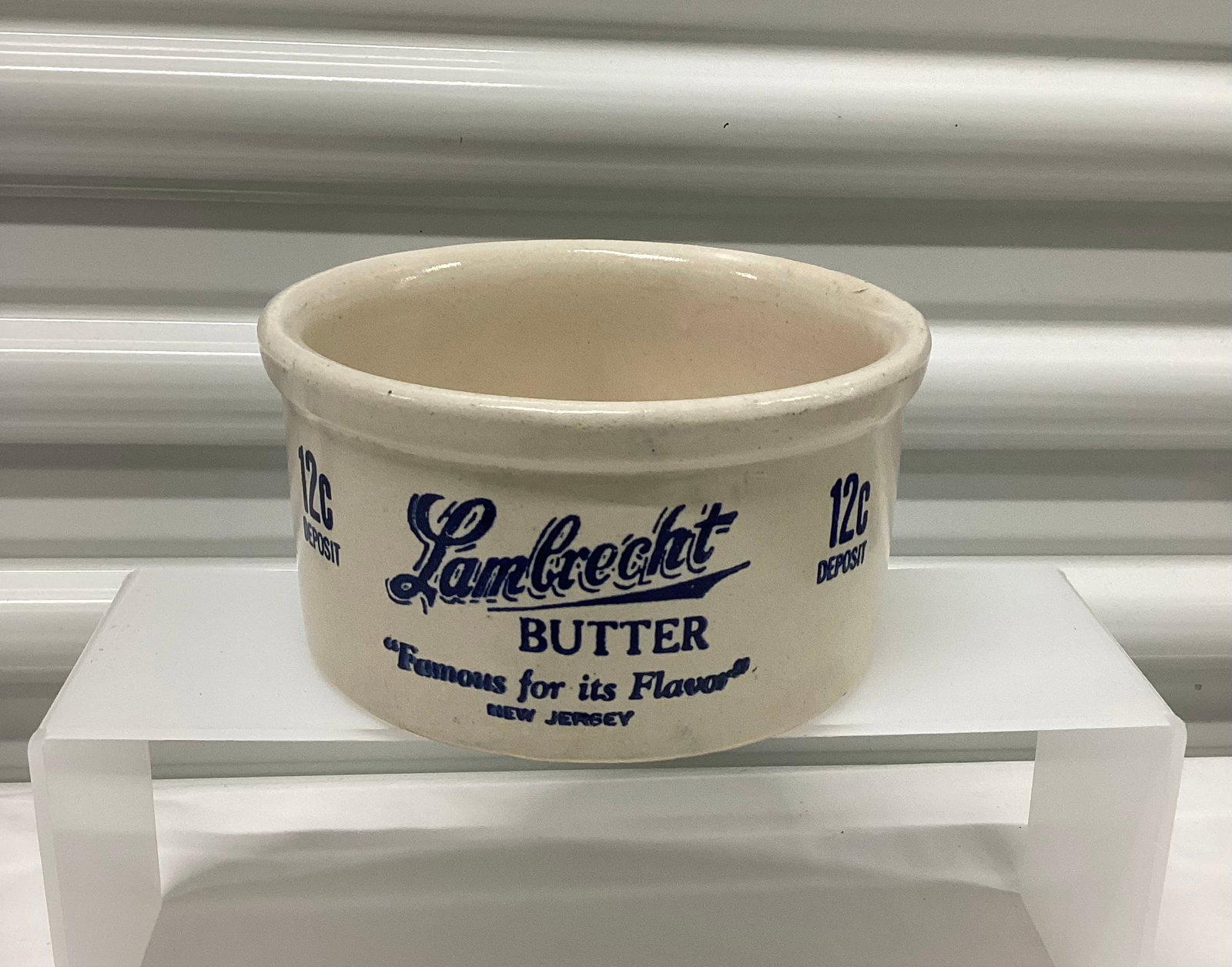 Lambrecht New Jersey Stoneware Butter Crock: 5.75 inches