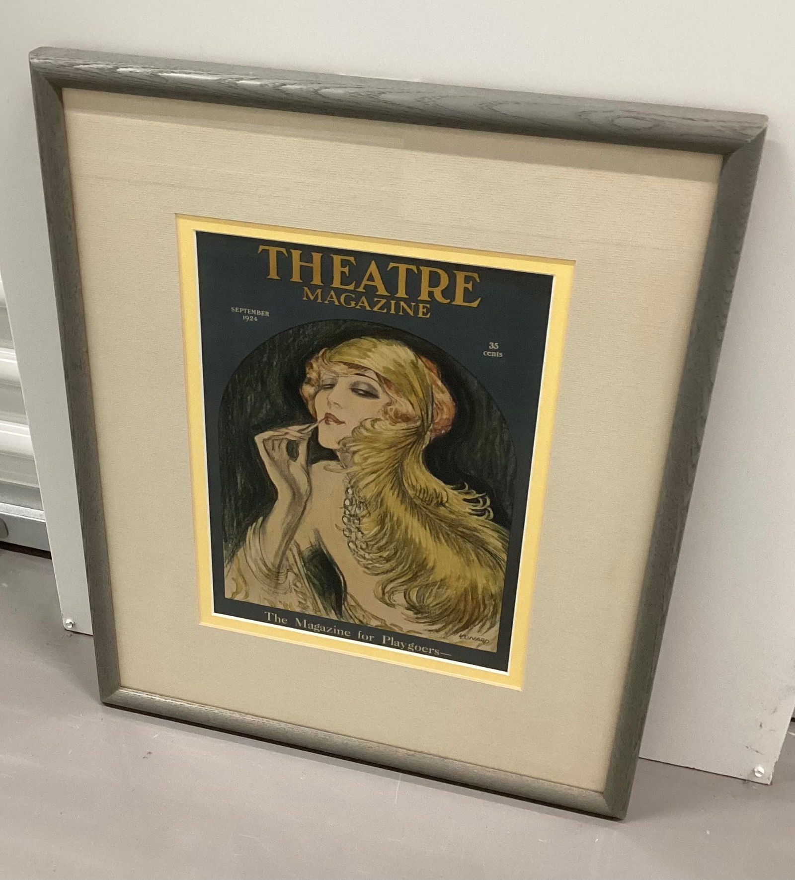 1924 Art Deco Theatre Magazine Cover Art Framed & Matted (1 of 5)