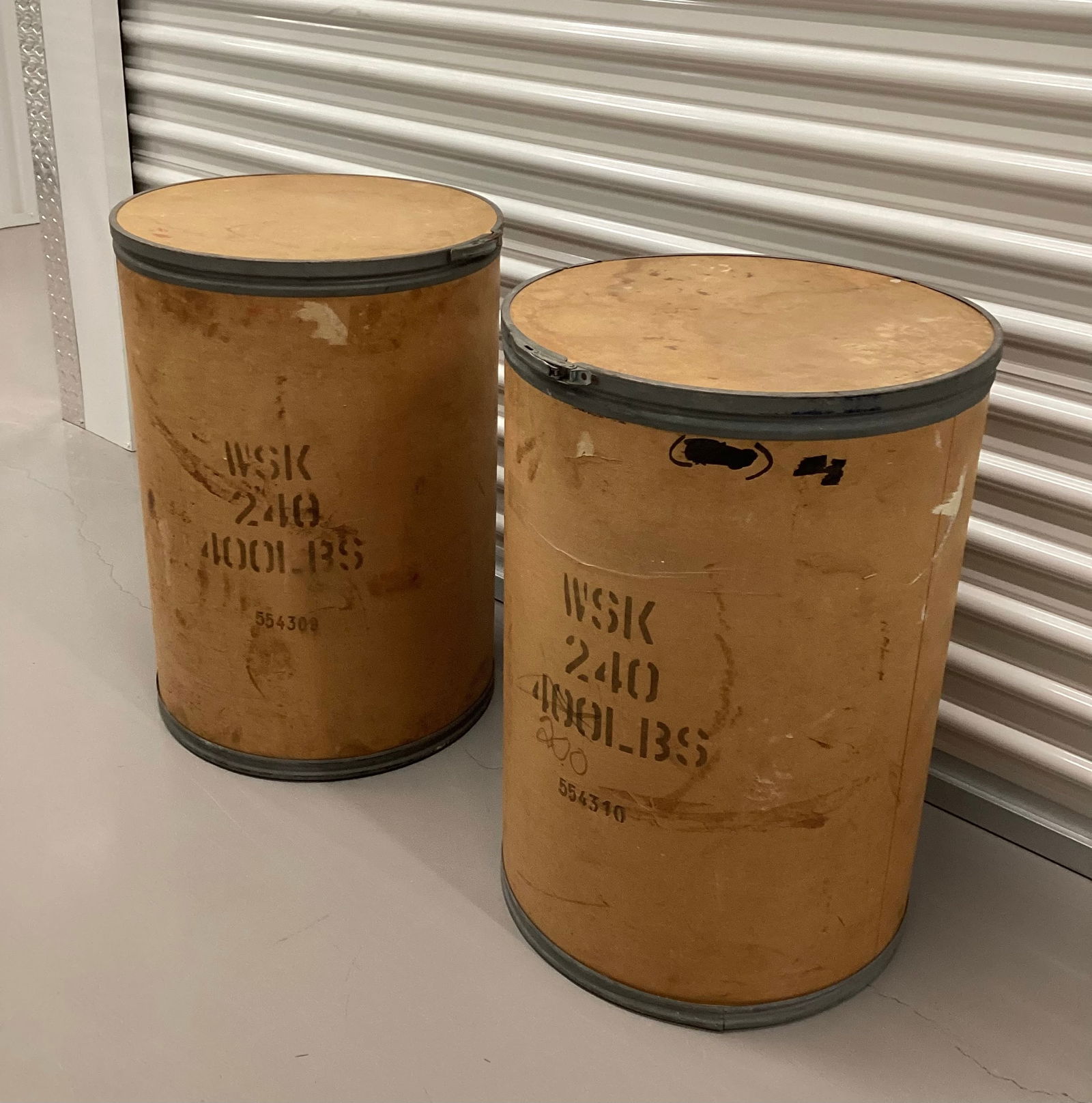 Pair of Vintage Barrels: 26.5x18.5 inches ***CANNOT SHIP THIS LOT***