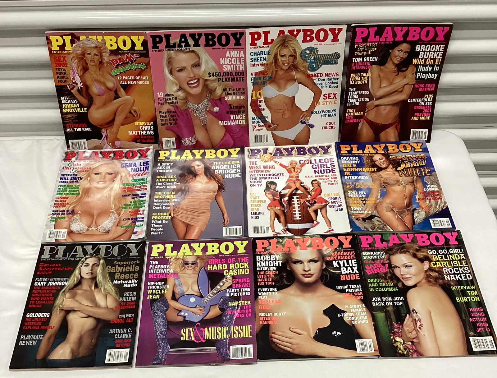 2001 Full Year Playboy Magazines (1 of 4)