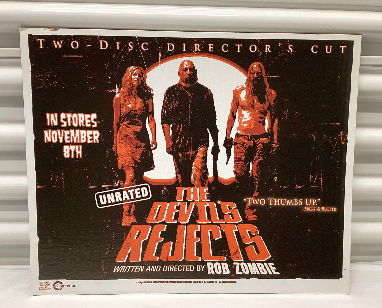 2005 Rob Zombie The Devils Rejects Promotional Record Store Cardboard Display (1 of 3)
