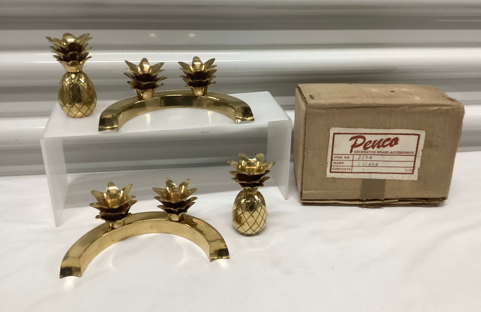 Vintage Penco Brass Pineapple Candleholders (1 of 3)