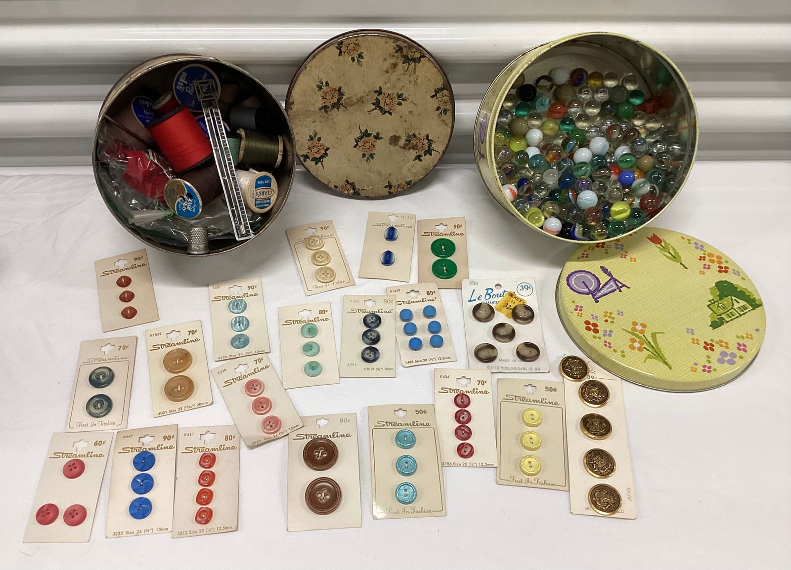 Tins full of Vintage Buttons & Marbles (1 of 3)