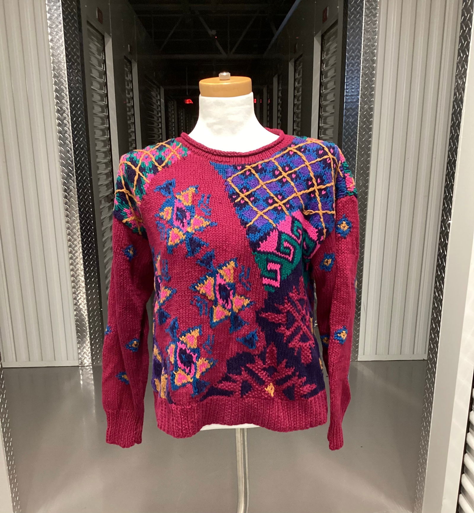 Vintage Hand Knitted Weathervane Sweater: Size L