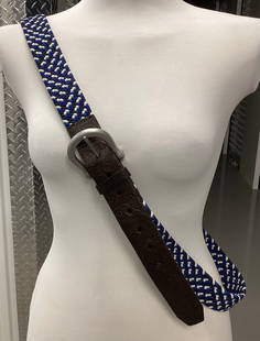New With Tag Robert Graham Braided & Tooled Leather Belt: Size 54/56