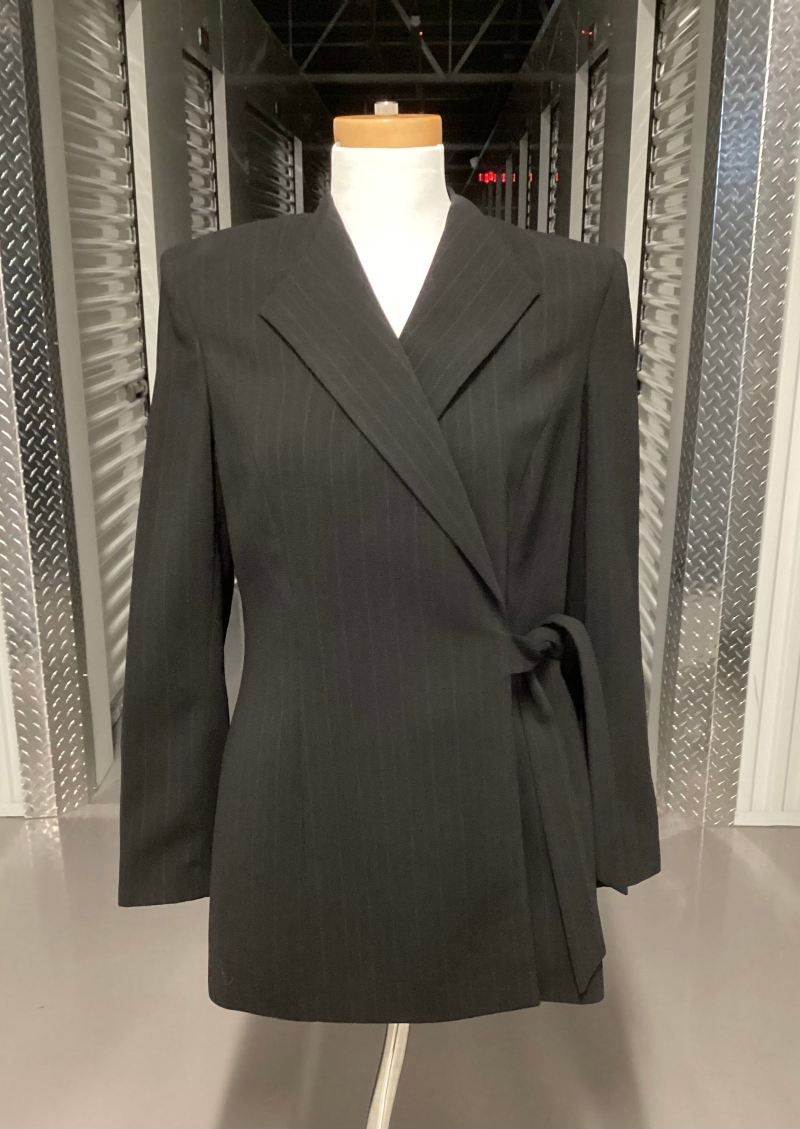 Vintage Le Suit Side Tie Pin Stripe Jacket Blazer: Size 8