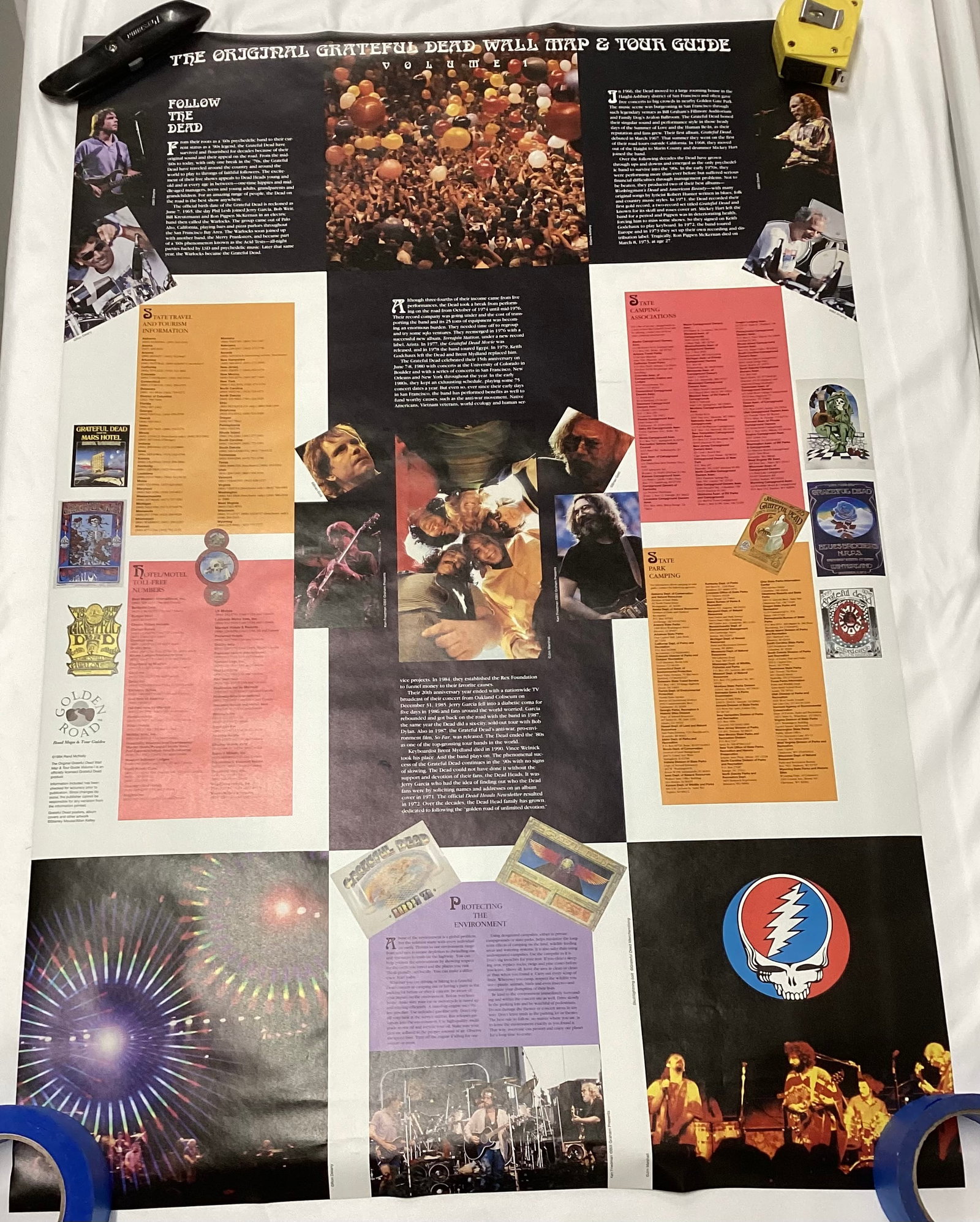 The Original Grateful Dead Wall Map & Tour Guide Poster: Volume I