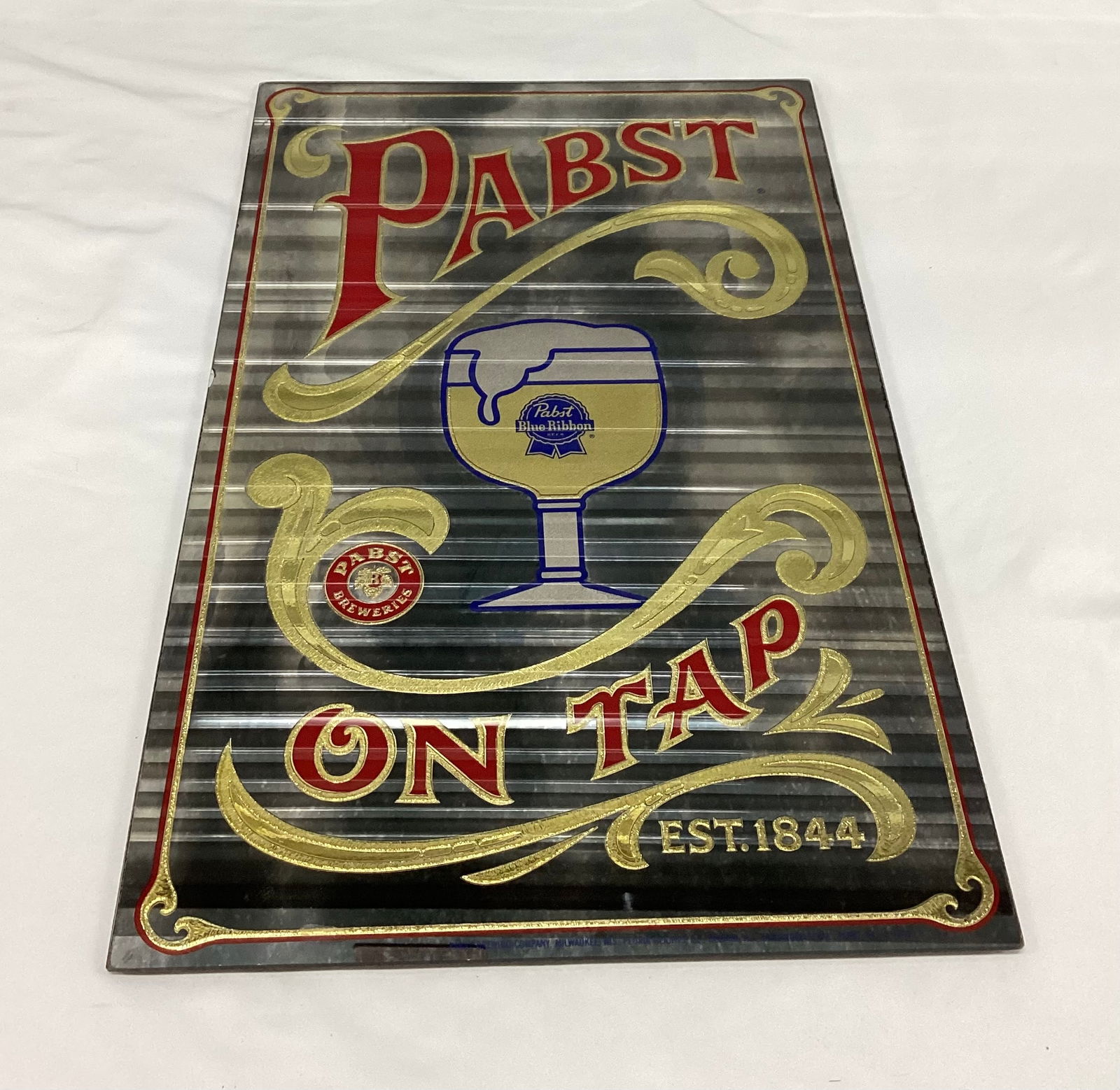Pabst Blue Ribbon Mirrored Bar Sign (1 of 3)
