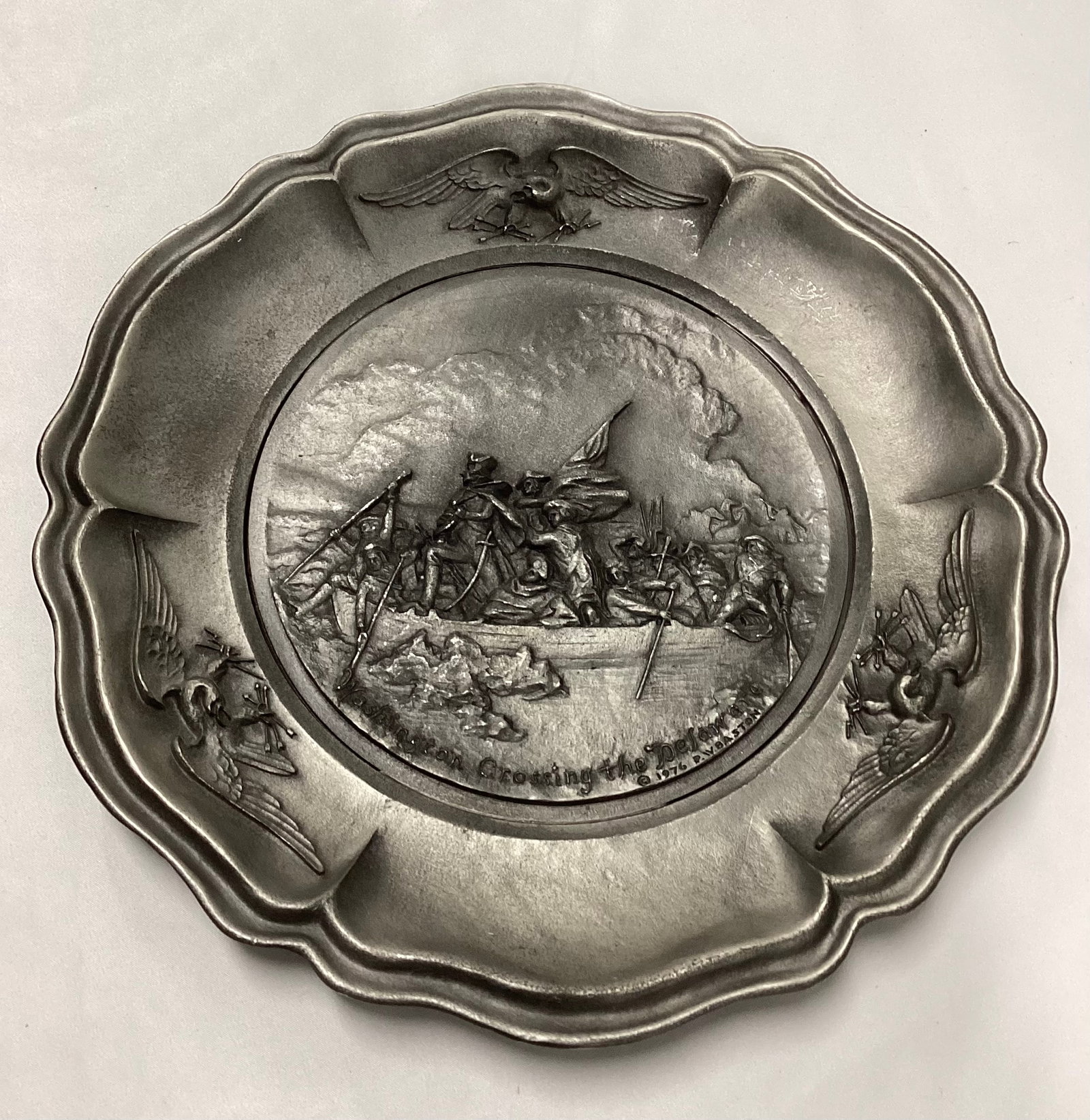 Worcester Pewter Birth of a Nation Bicentennial Commemorative Plate: 10 inches