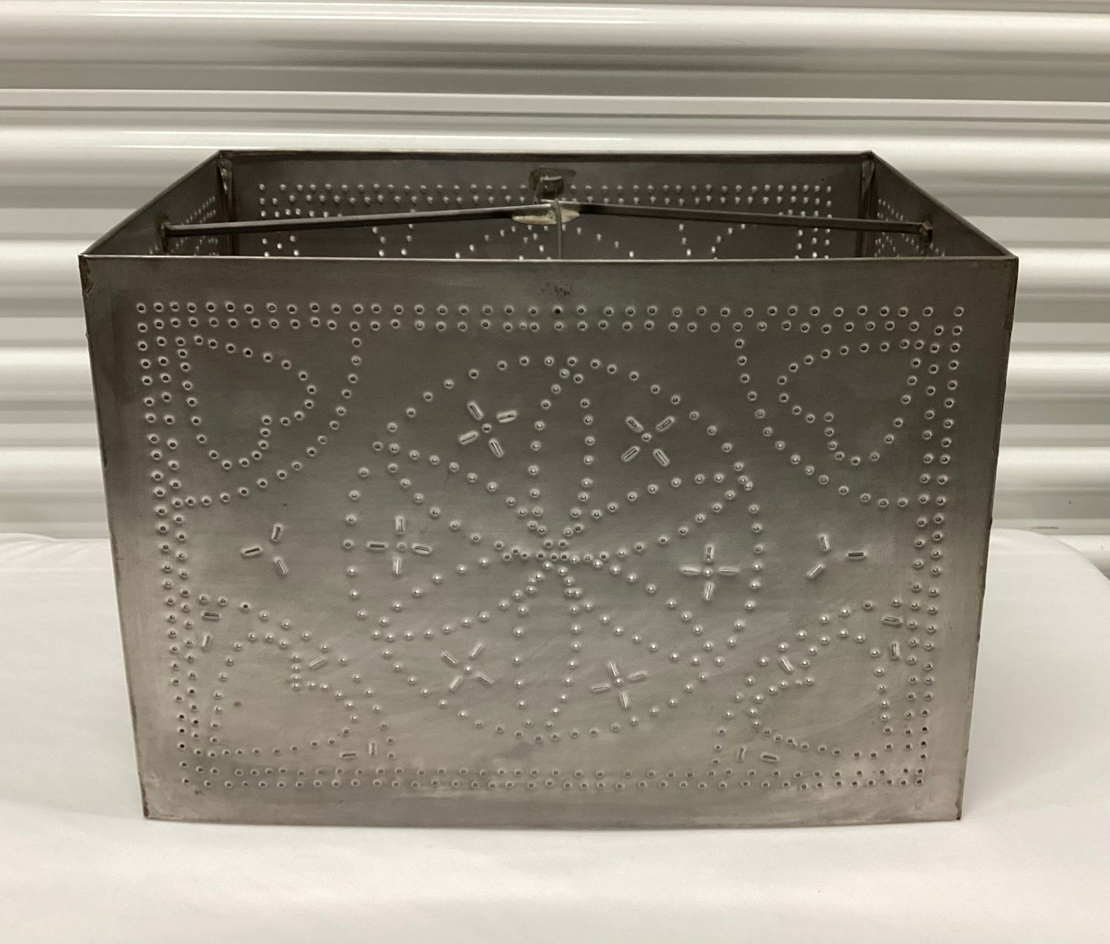 Punched Tin Rectangular Lamp Shade (1 of 4)