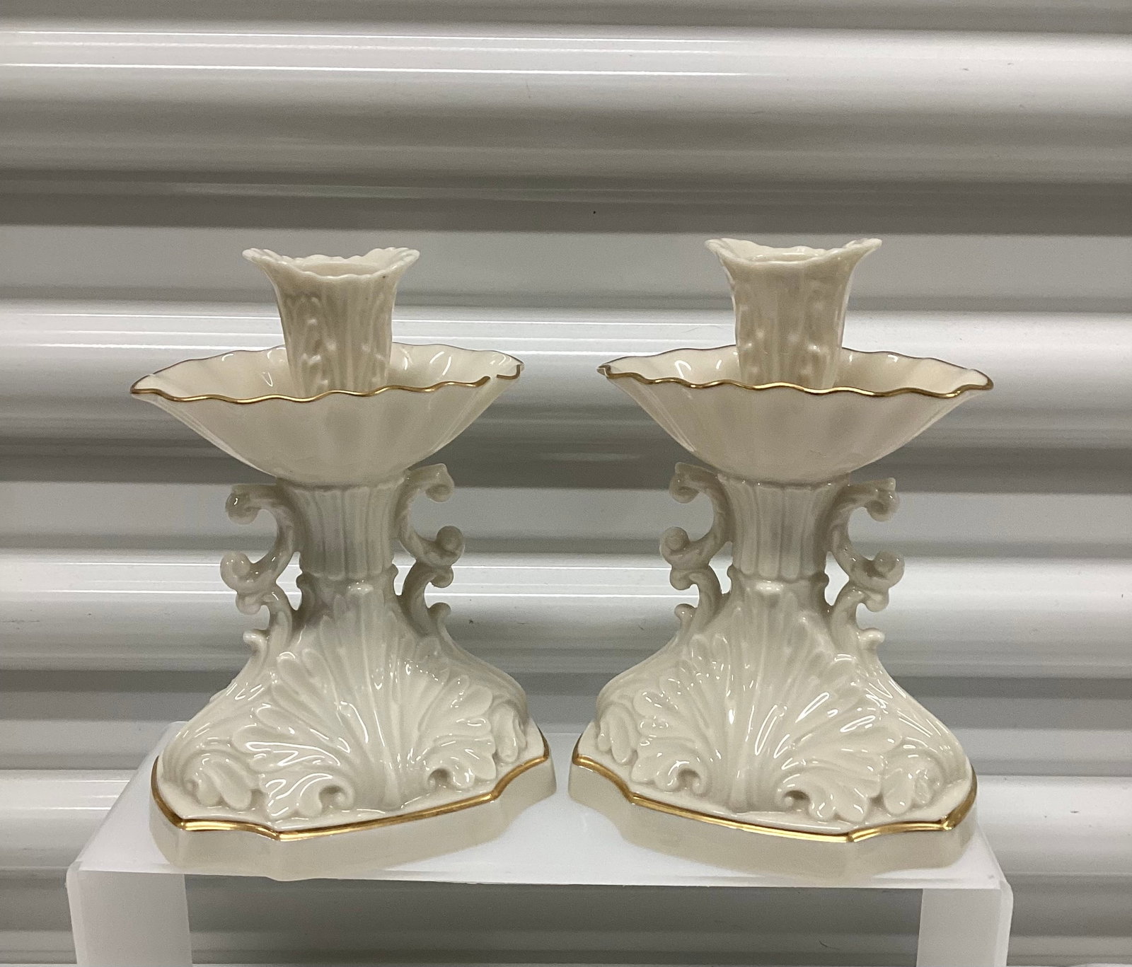 Pair of Vintage Lenox Aquarius Candlesticks (1 of 4)
