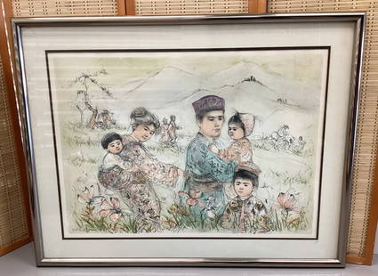 Edna Hibel Art Print Signed & Numbered: 45x35 **CANNOT SHIP THIS LOT**
