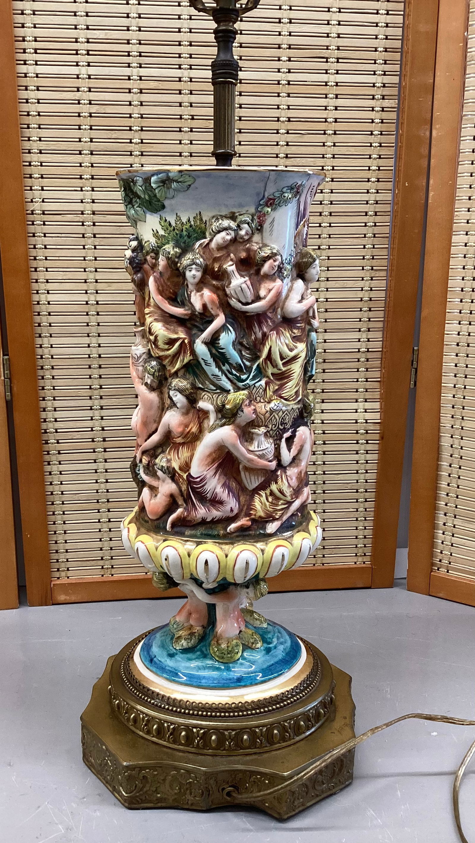 Vintage Mermaid Base Roman Bath Porcelain Capodimonte Lamp (1 of 7)