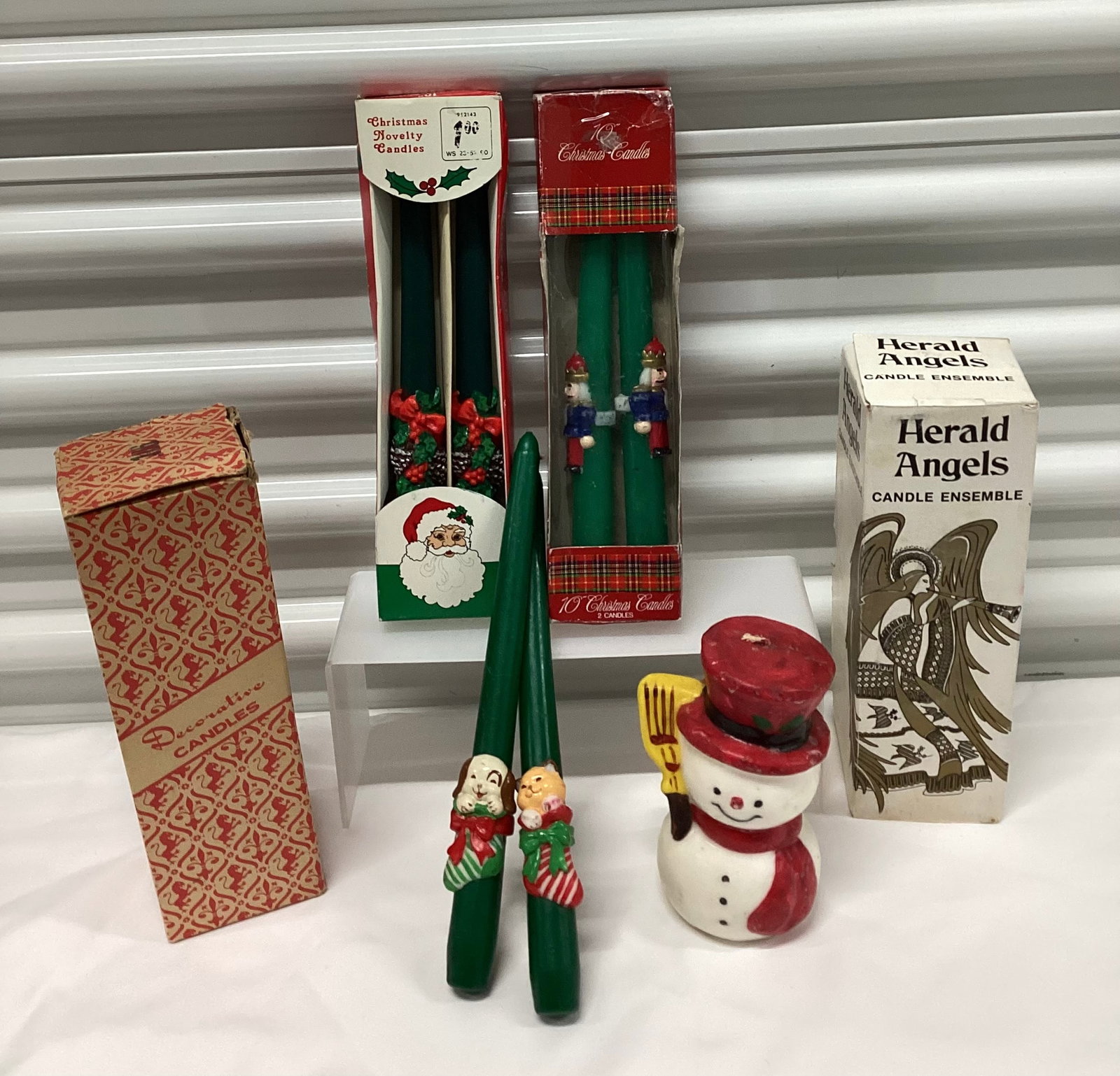Vintage Christmas Candles: Tallest 10 inches