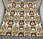 1970s Groovy Patchwork Bassett Hound Comforter
