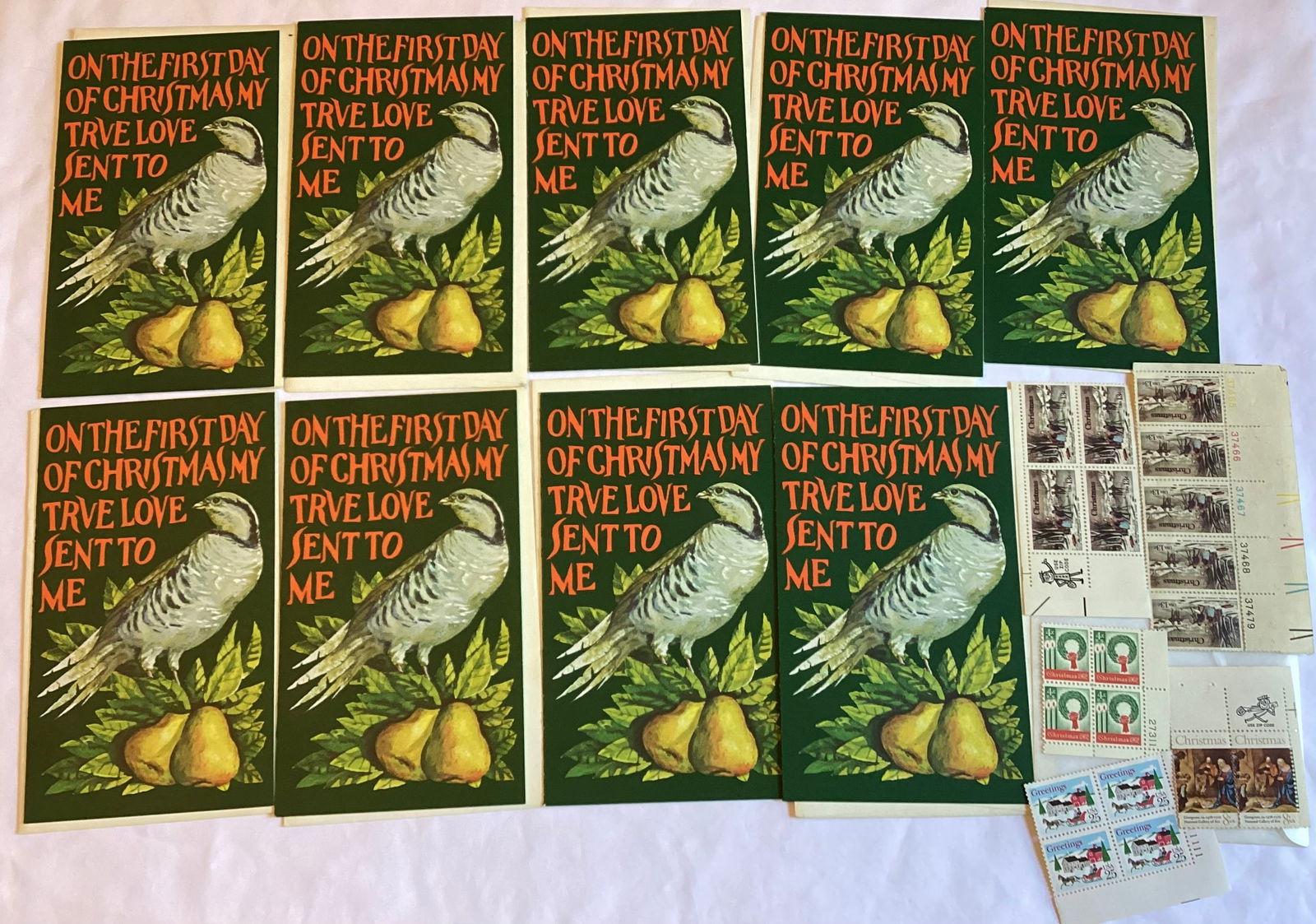 1971 USPS First Day Of Issue Christmas Cards & Christmas Stamp Blocks (1 of 4)