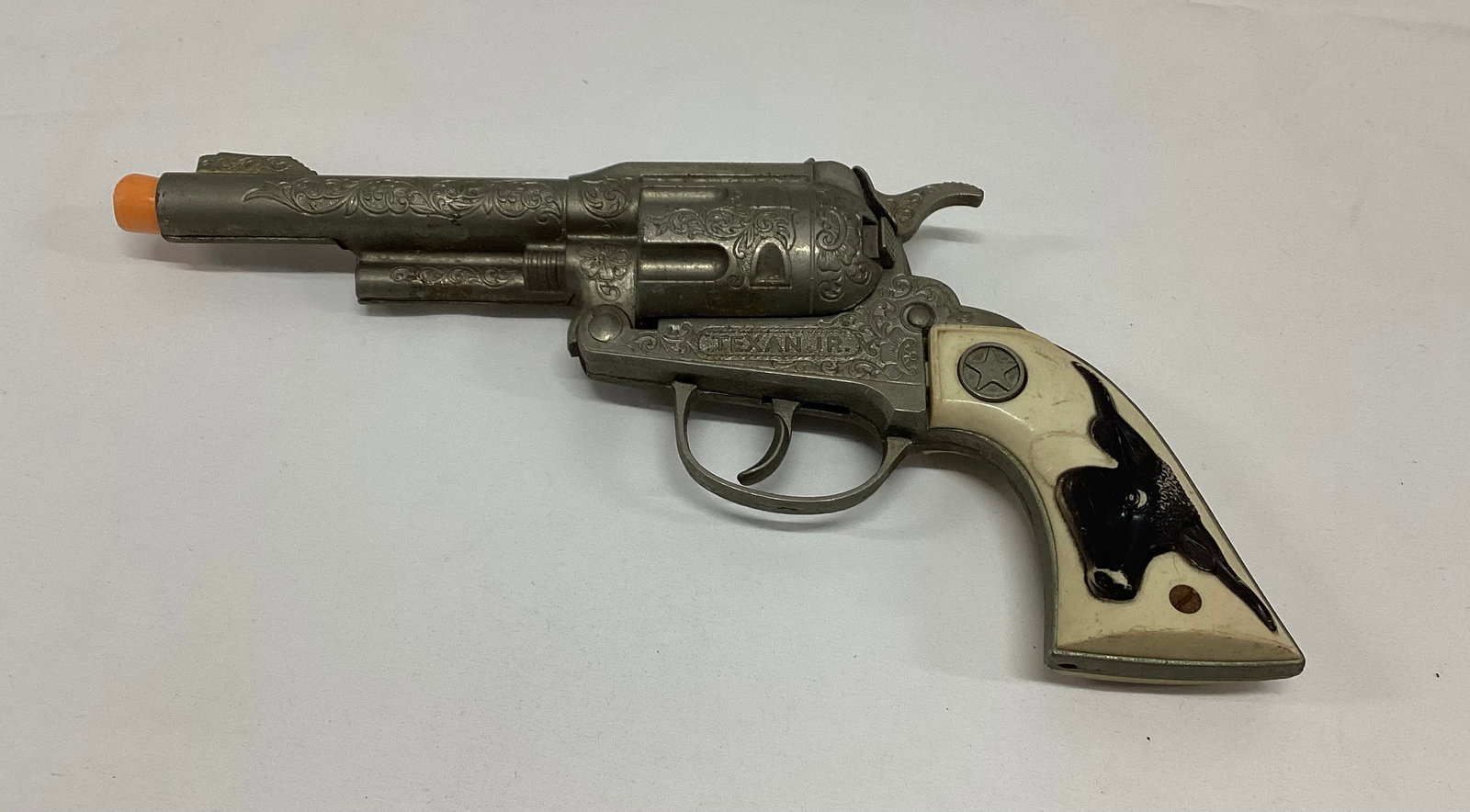 1950s Hubley Texan Jr Die Cast Toy Cap Gun: 10 inches