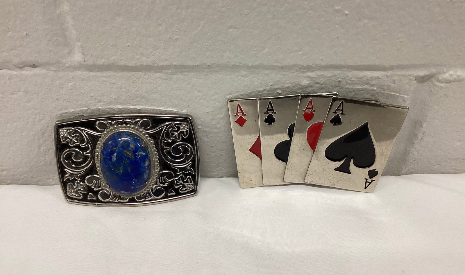 Vintage Belt Buckles: Poker Four Aces 4.25 inches