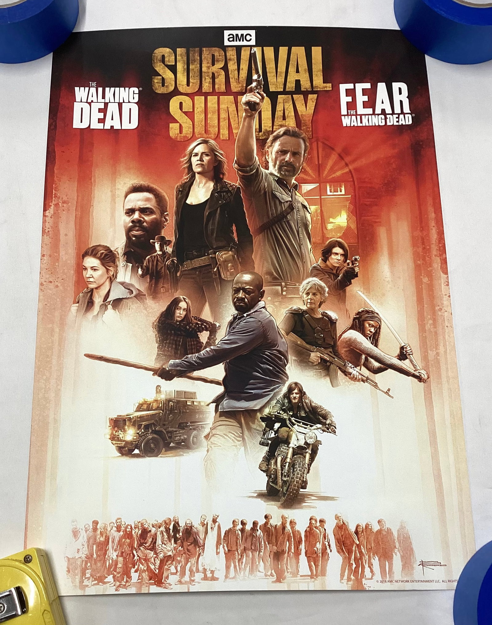 The Walking Dead & Fear The Walking Dead AMC Promotional Display Poster: 19x13